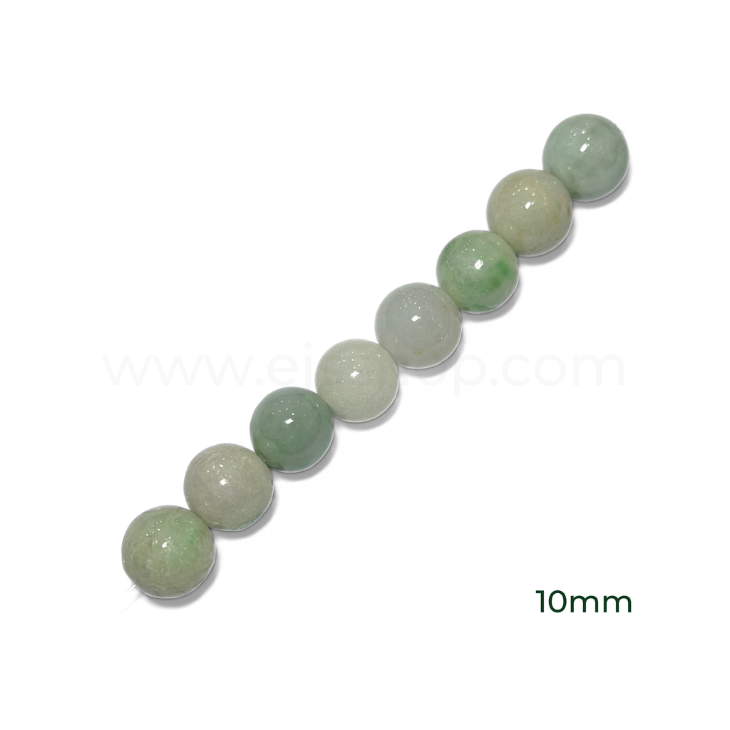 Round Burmese Jadeite 7.5mm, 10mm