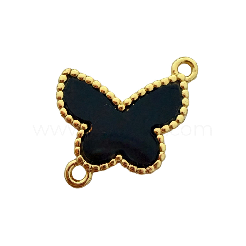 Butterfly Connector Black Agate 16mmx21mm