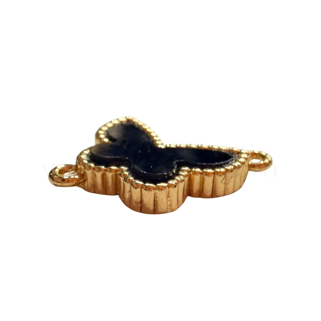 Butterfly Connector Black Agate 16mmx21mm