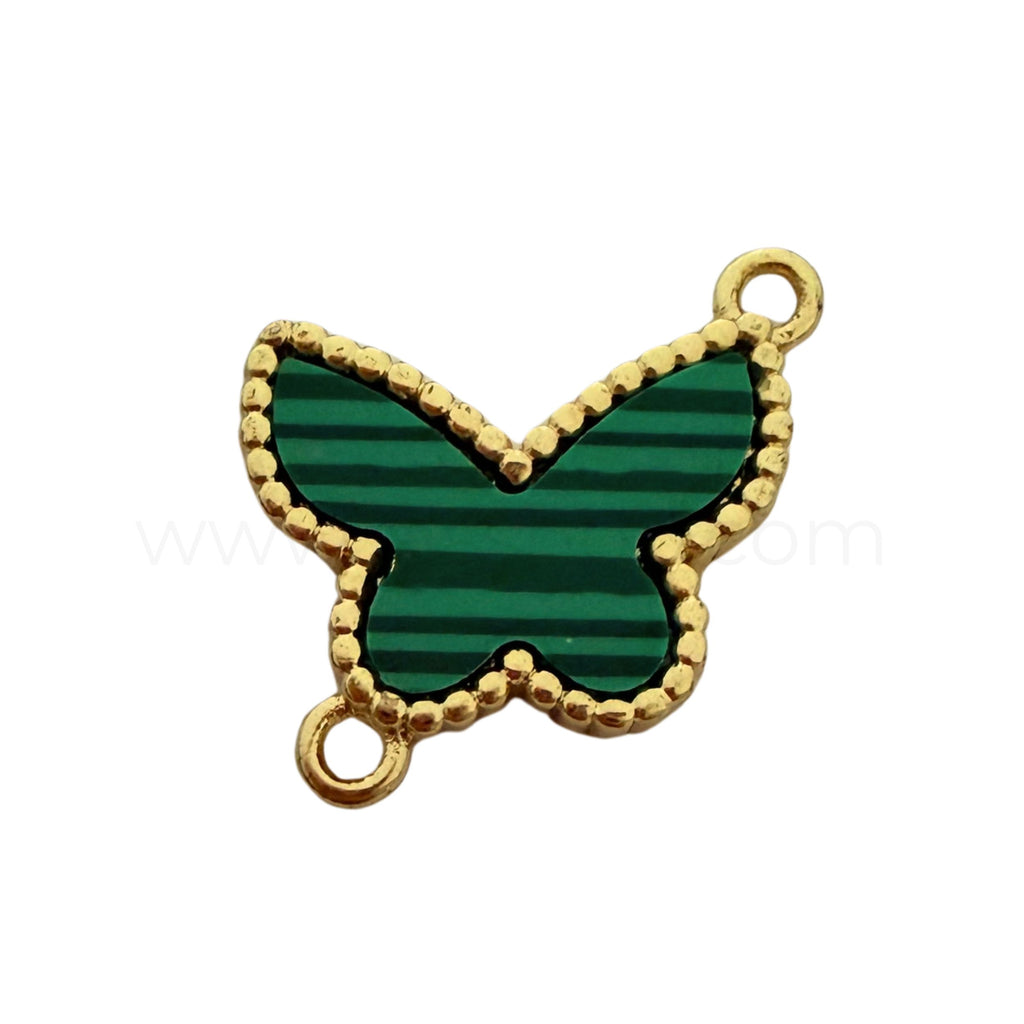 Butterfly Connector Malachite 16mmx21mm