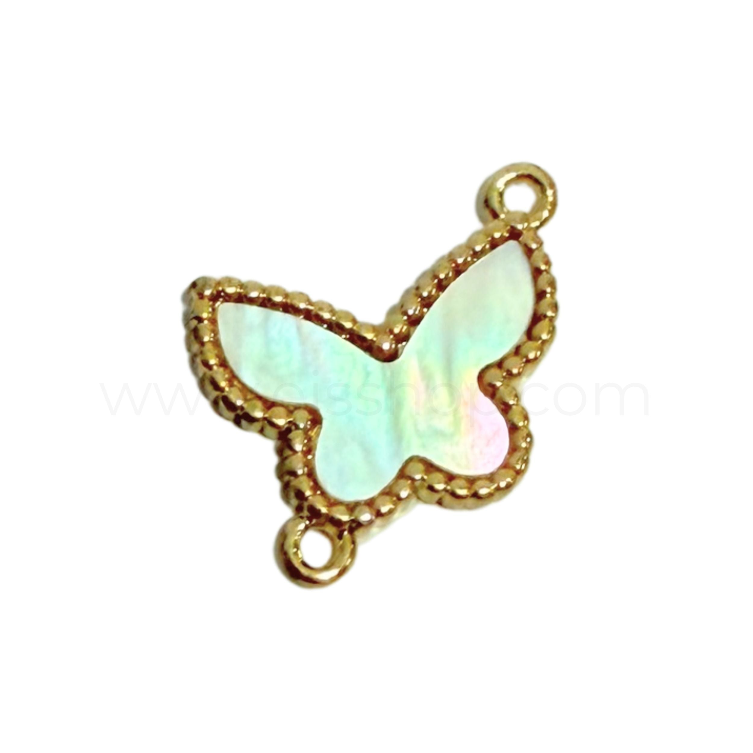 Butterfly Connector Mother of Pearl Shell 16mmx21mm