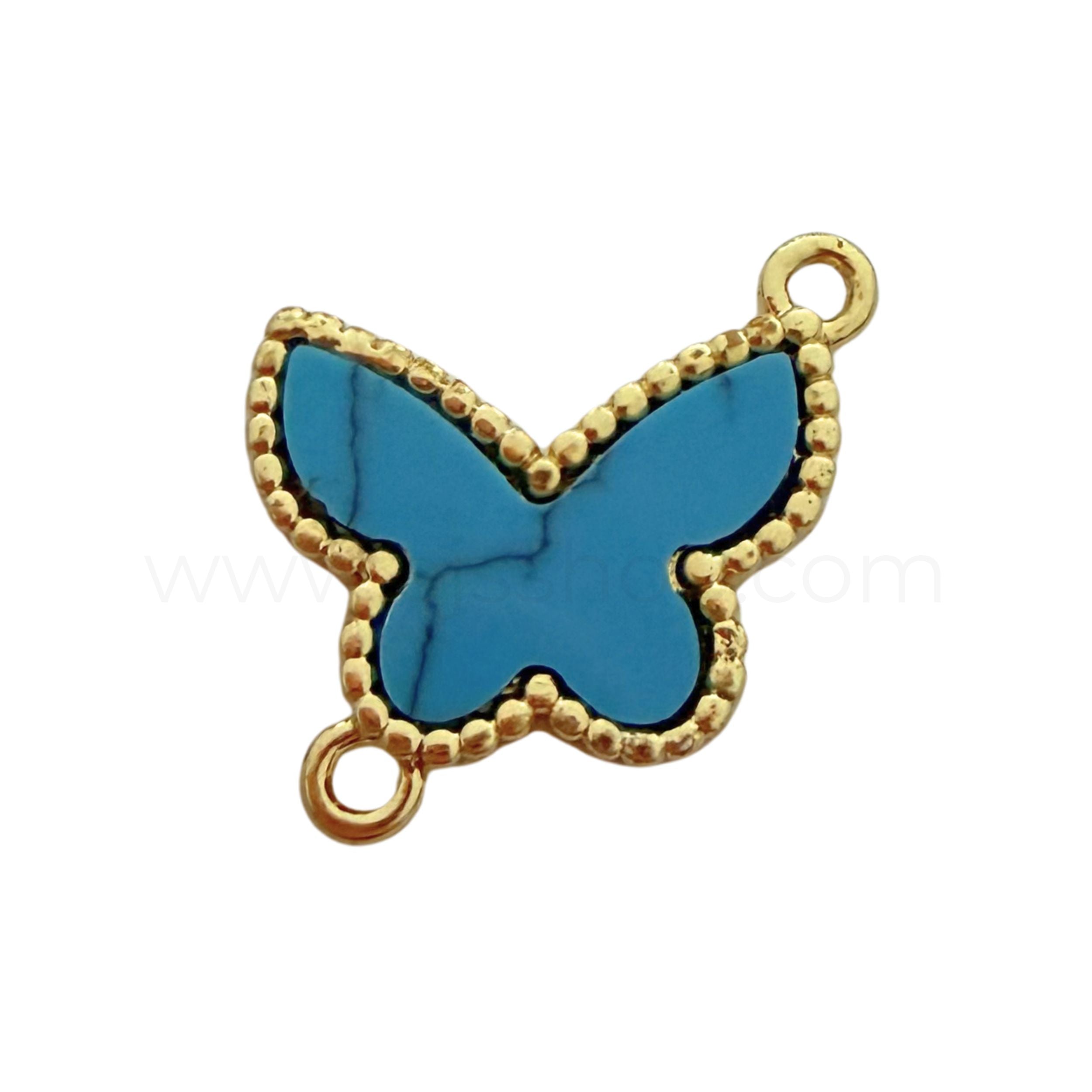 Butterfly Connector Turquoise 16mmx21mm