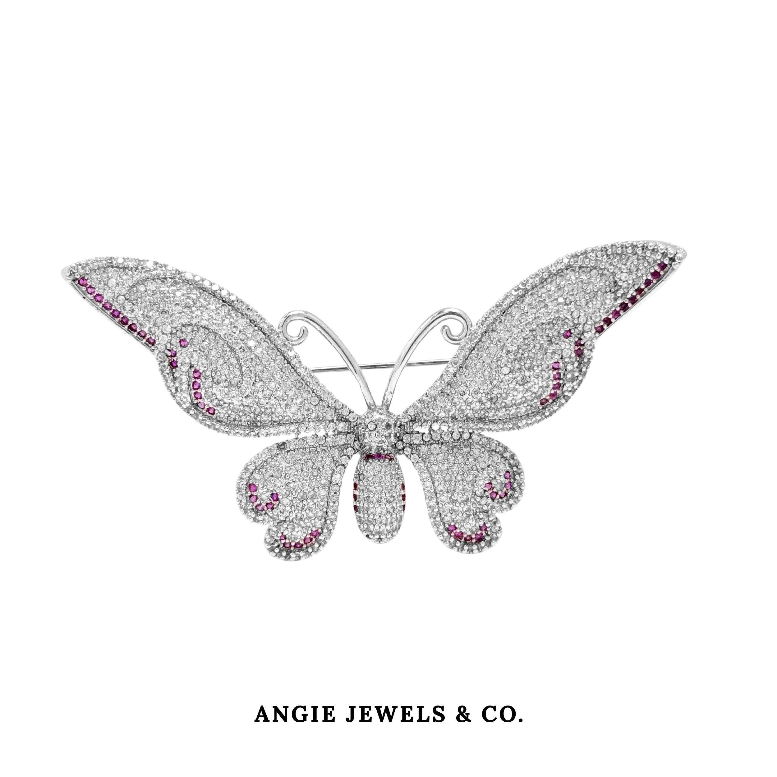 Butterfly Red Brooch