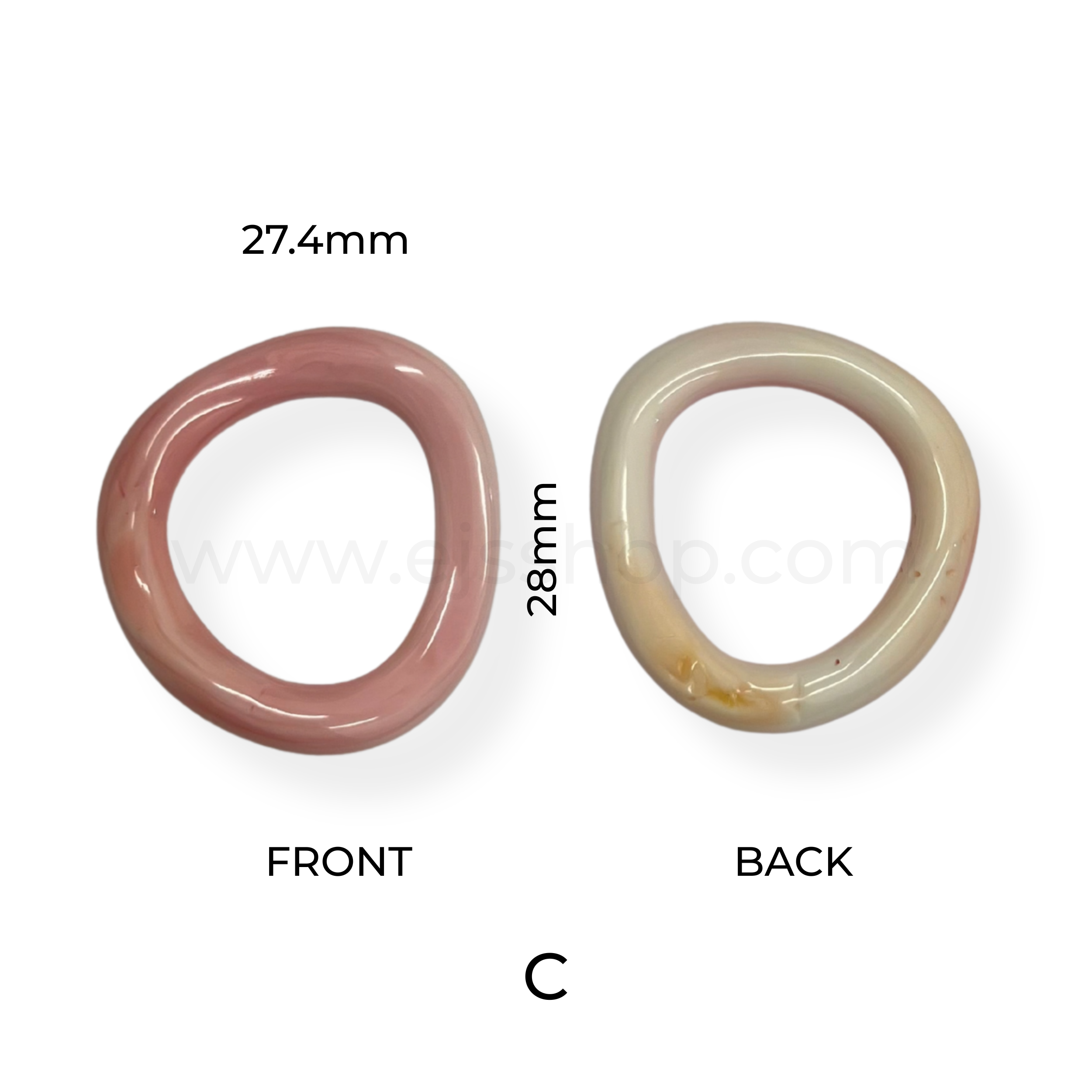 Puff Ring Swirly Oval Shape Conch Shell without hole 25mm-35mm