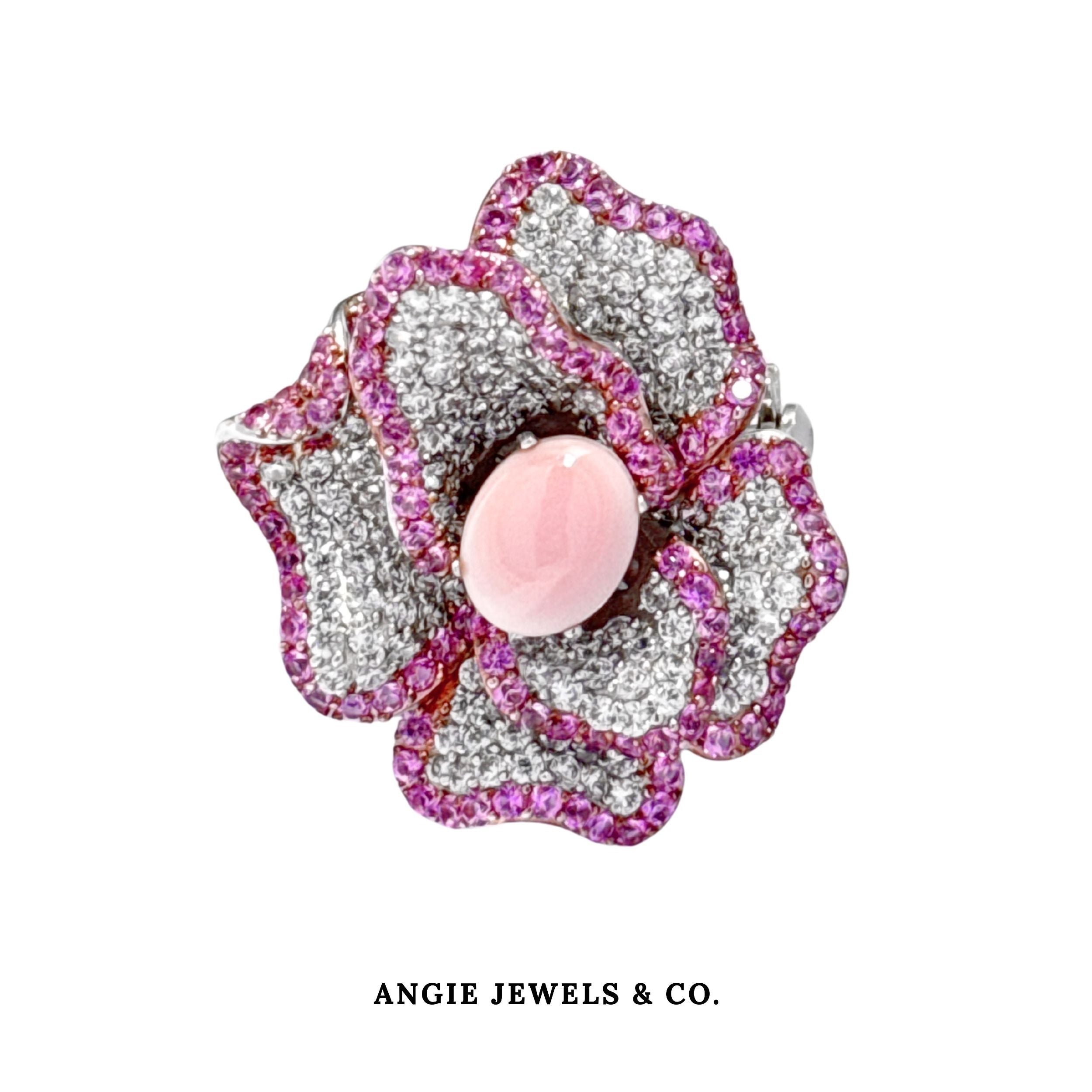 Camellia Conch Shell Brooch in S925