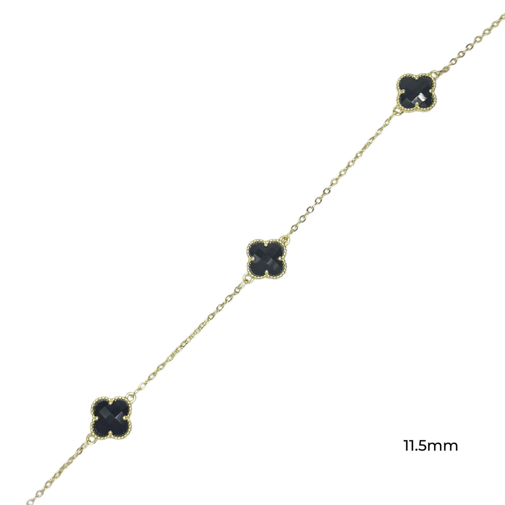 Clover Black Onyx Chain