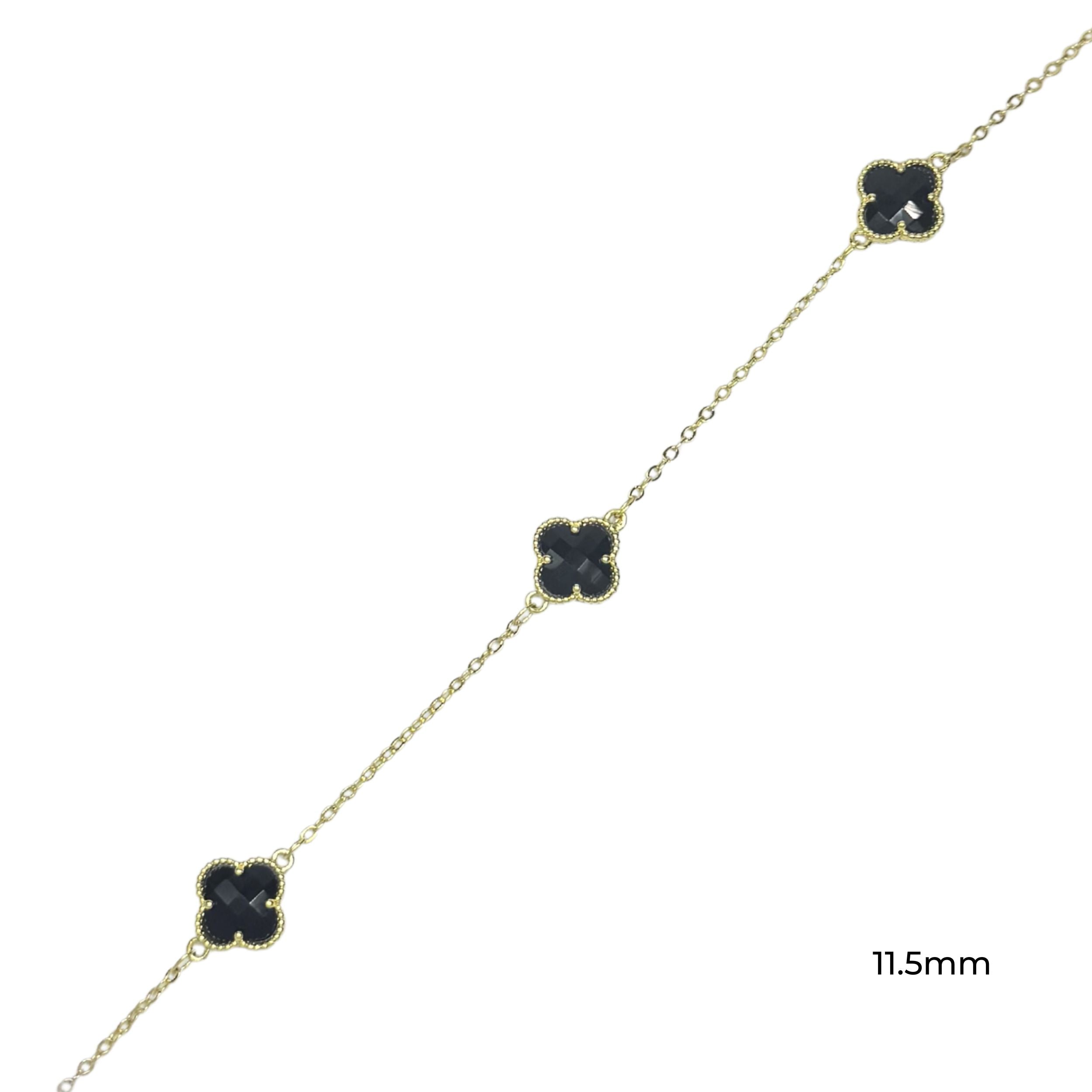 Clover Black Onyx Chain