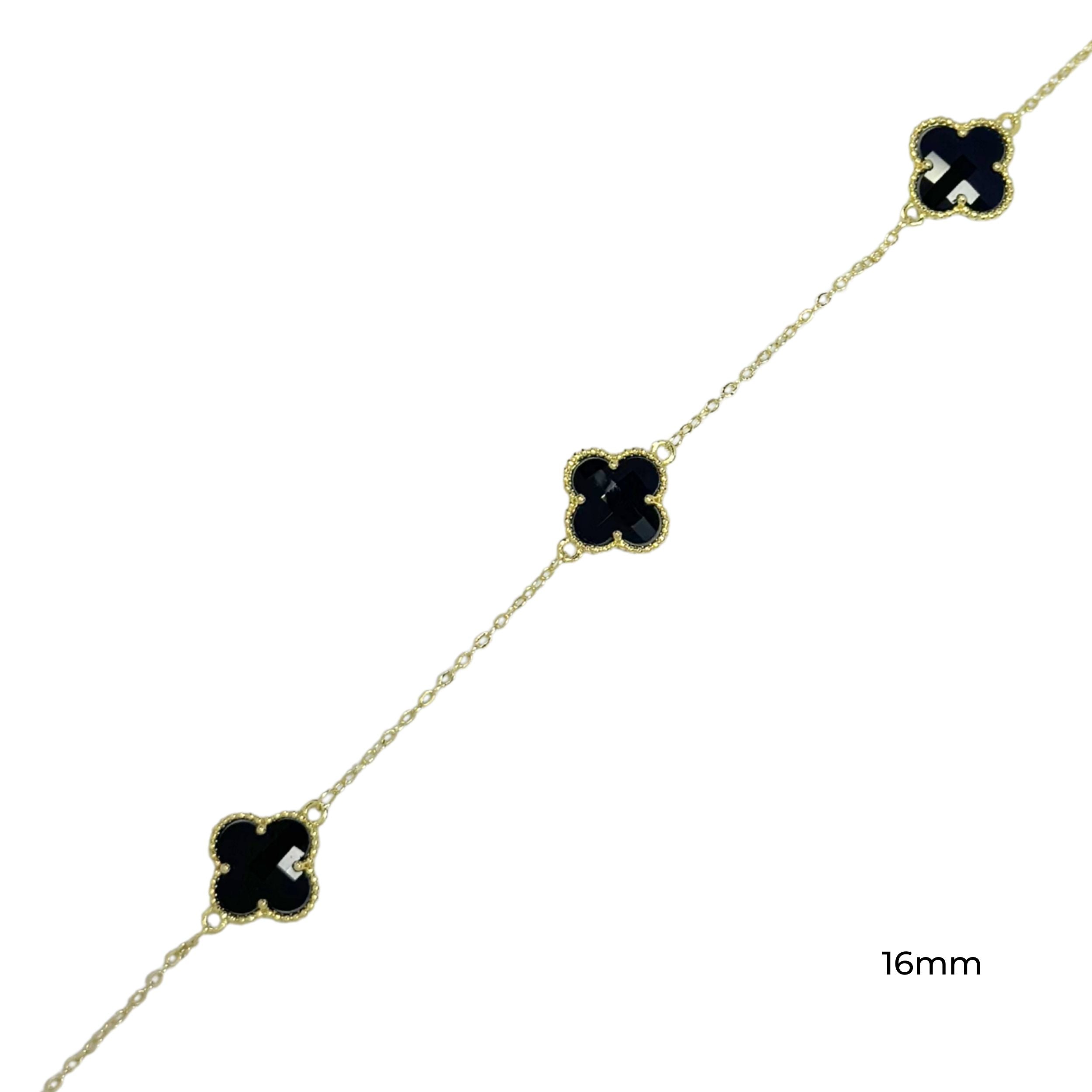Clover Black Onyx Chain