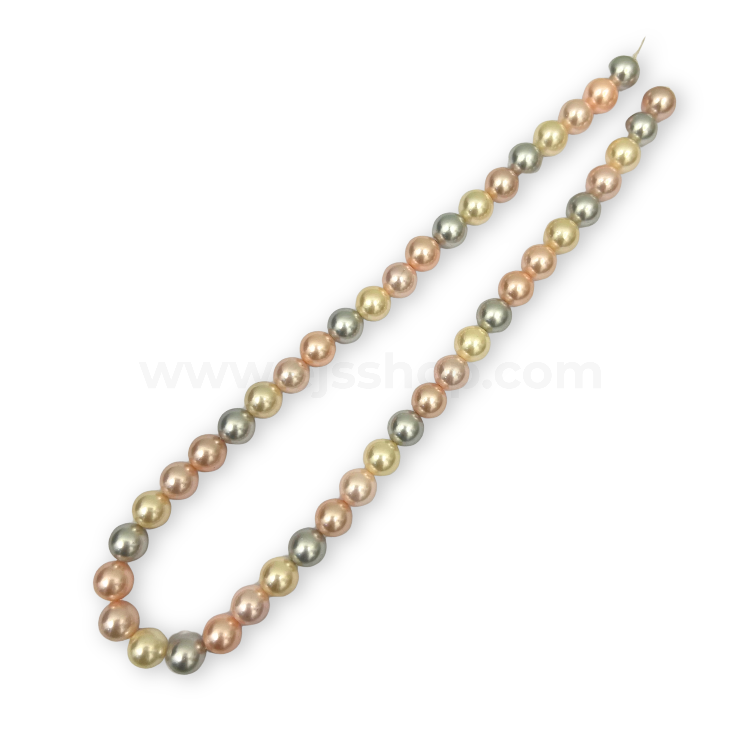 Cool Pastel Silver Yellow Pink Peach 9mm Shell Pearl