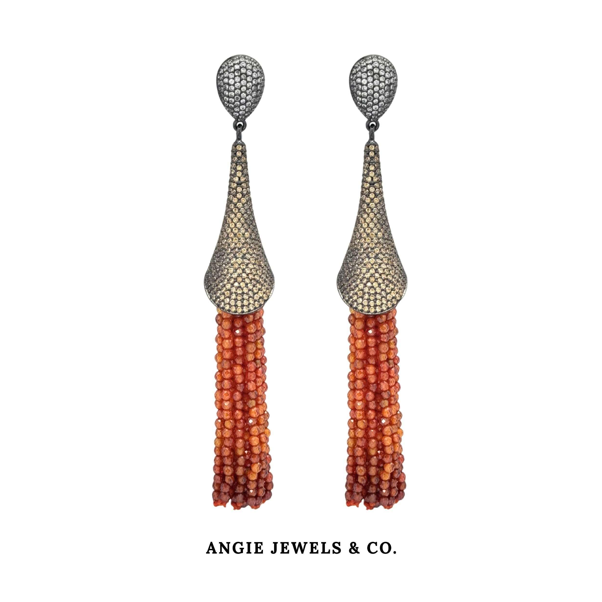 Cornelius Tassel Earring in Orange_880