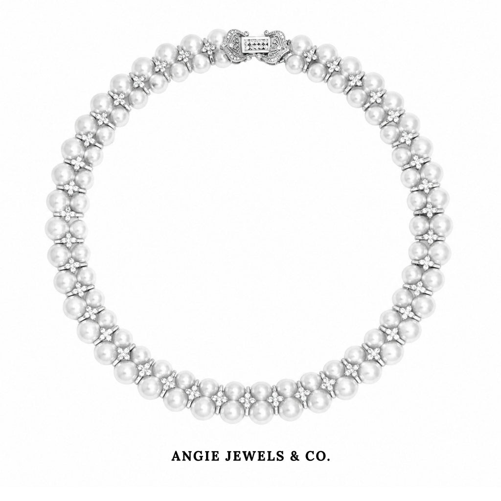 Crossly Crystal Pearl Necklace