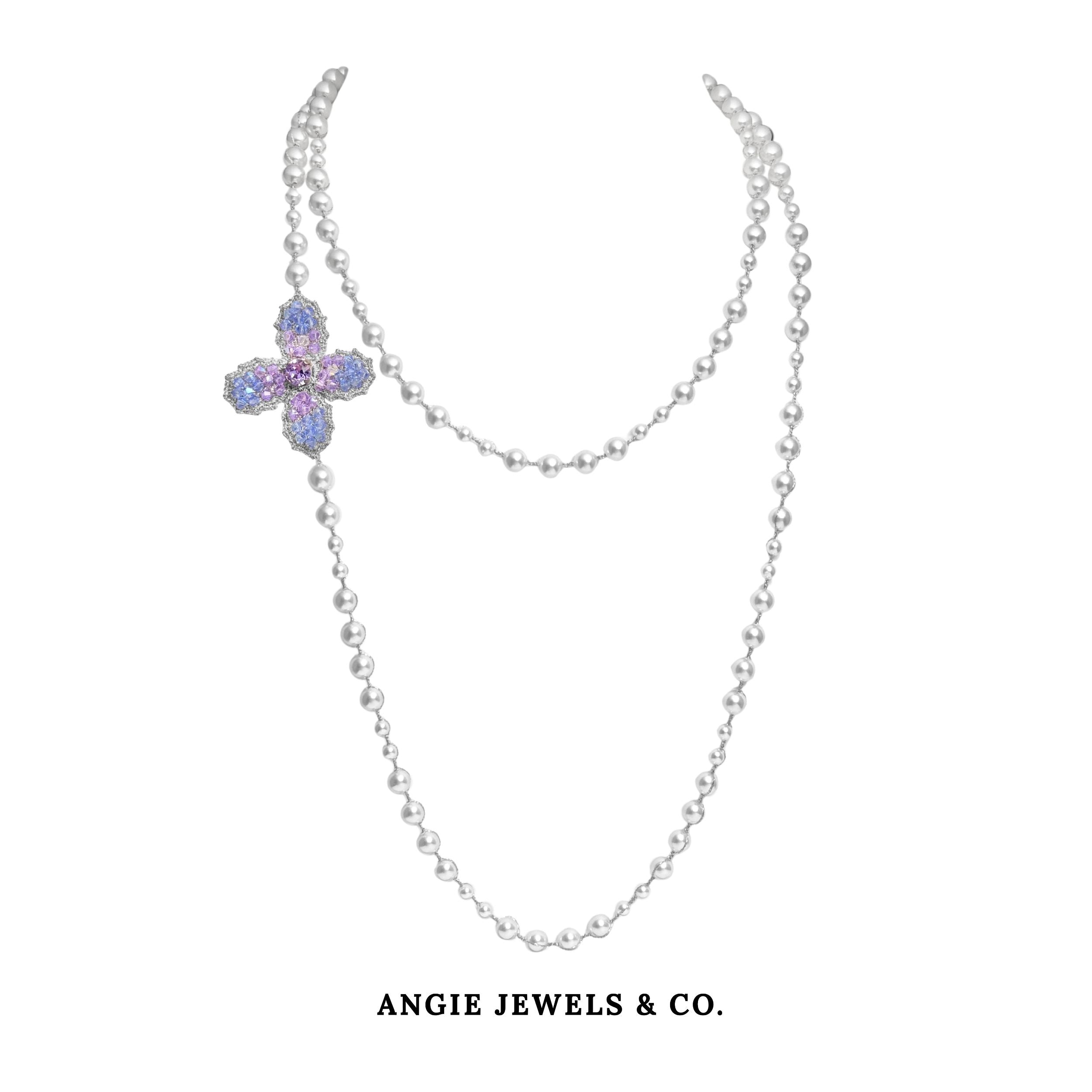 Crystal Flower Crochet Necklace