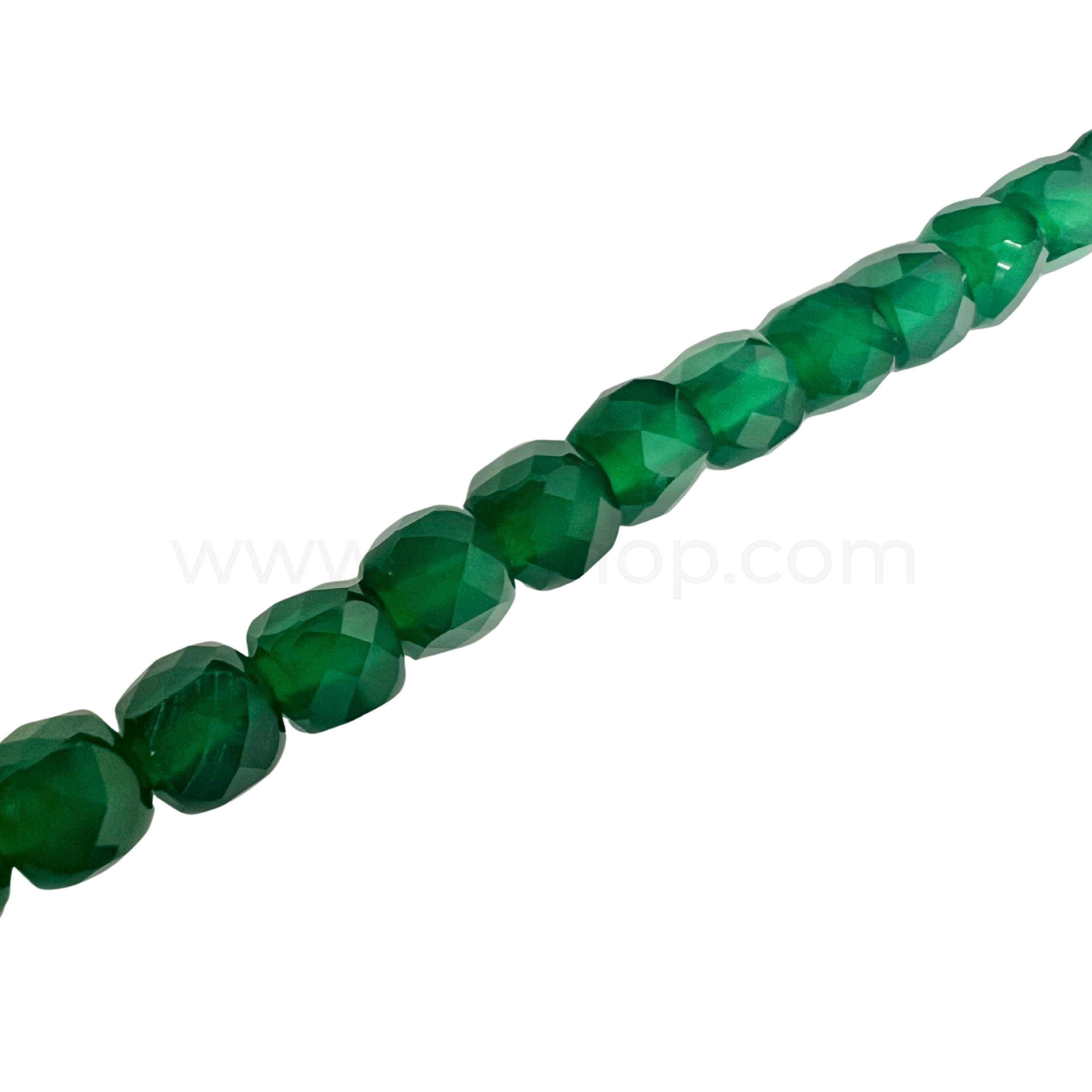 Cube Faceted Green Agate 5mmx5mm