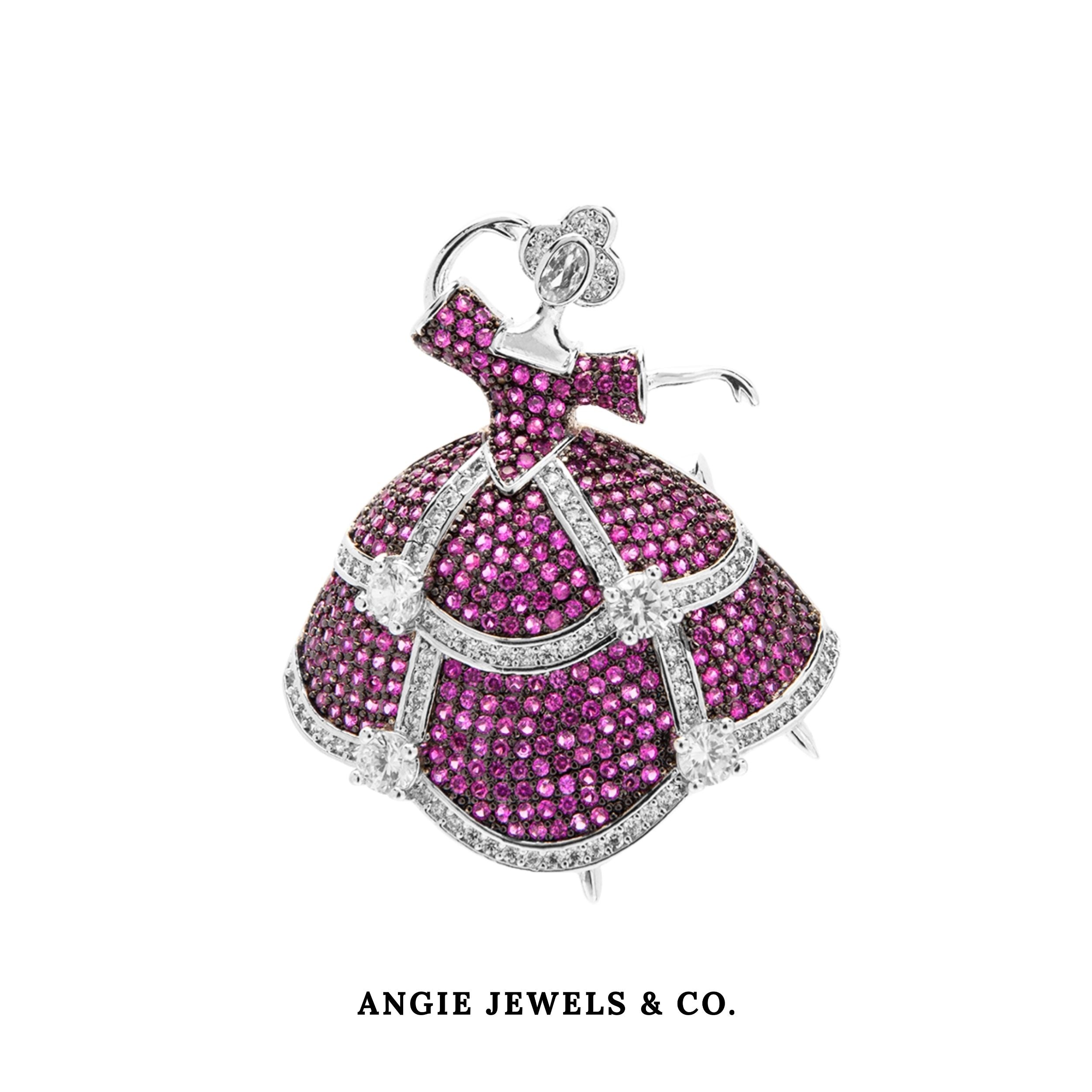 Dancing Princess in Pink Brooch