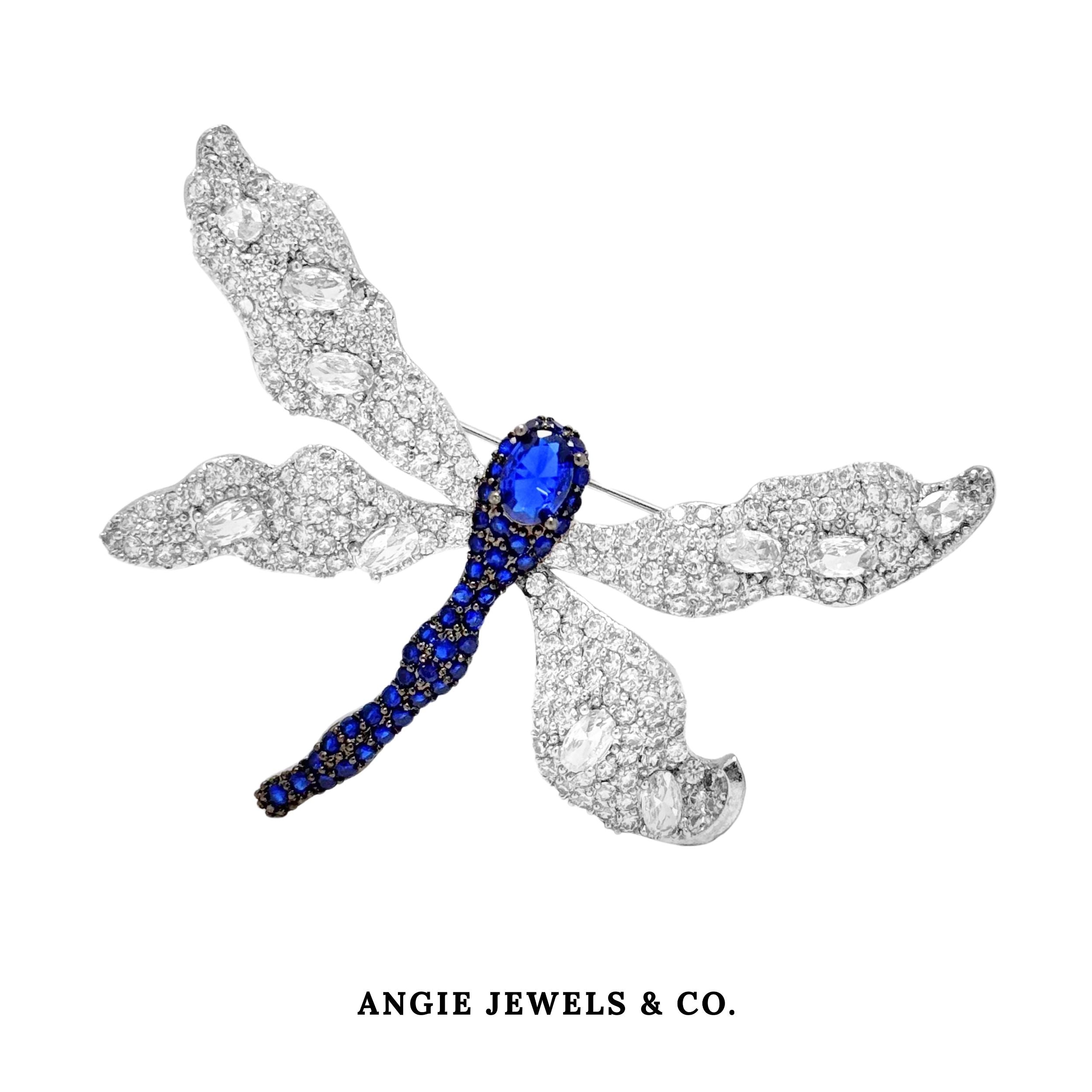 Dewdrop Blue Dragonfly Brooch