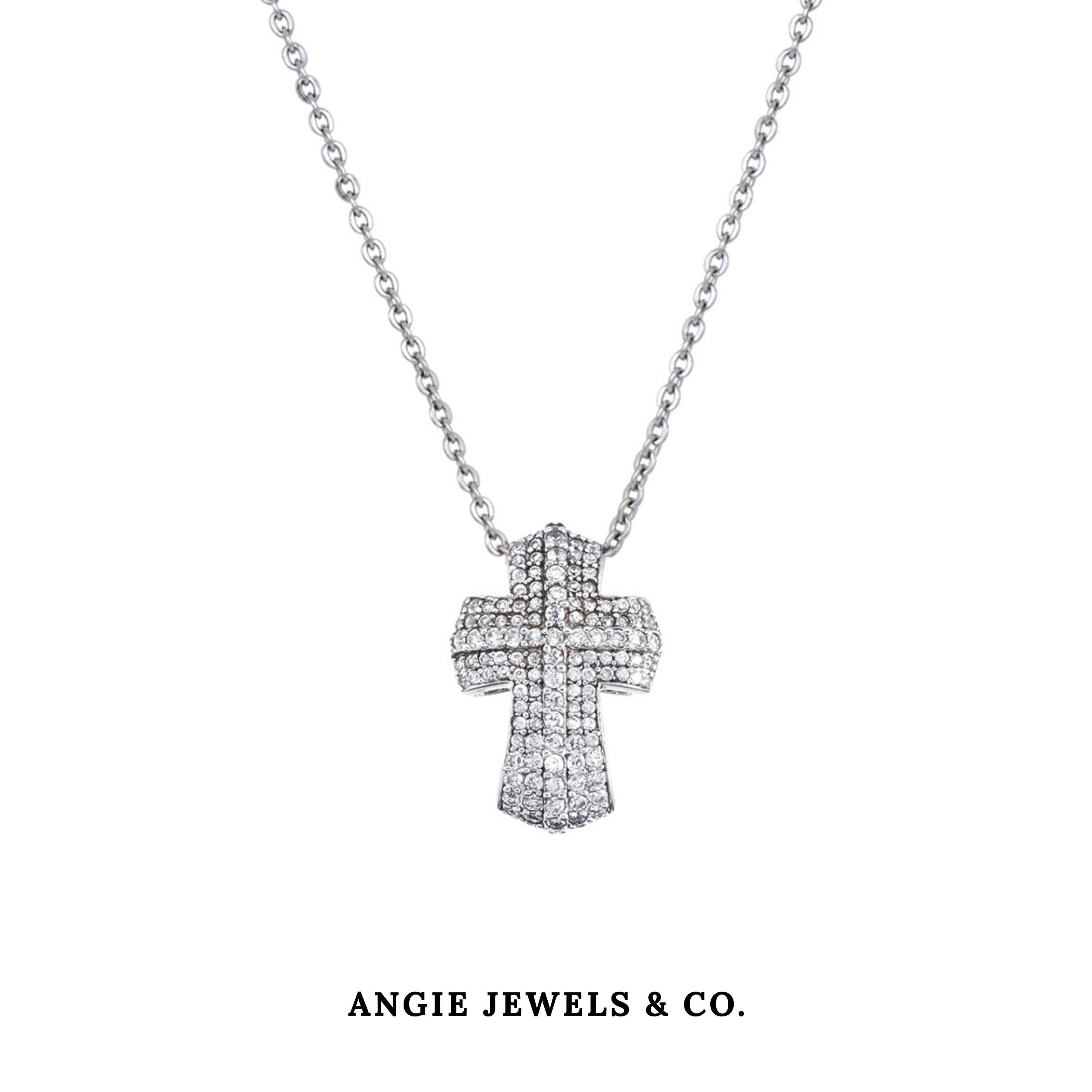 Diamonique Cross Pendant Necklace