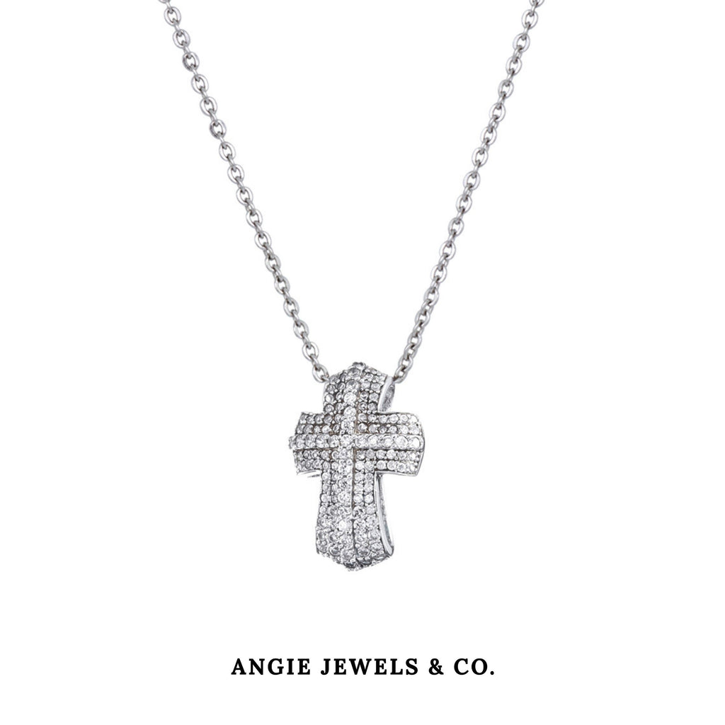 Diamonique Cross Pendant Necklace