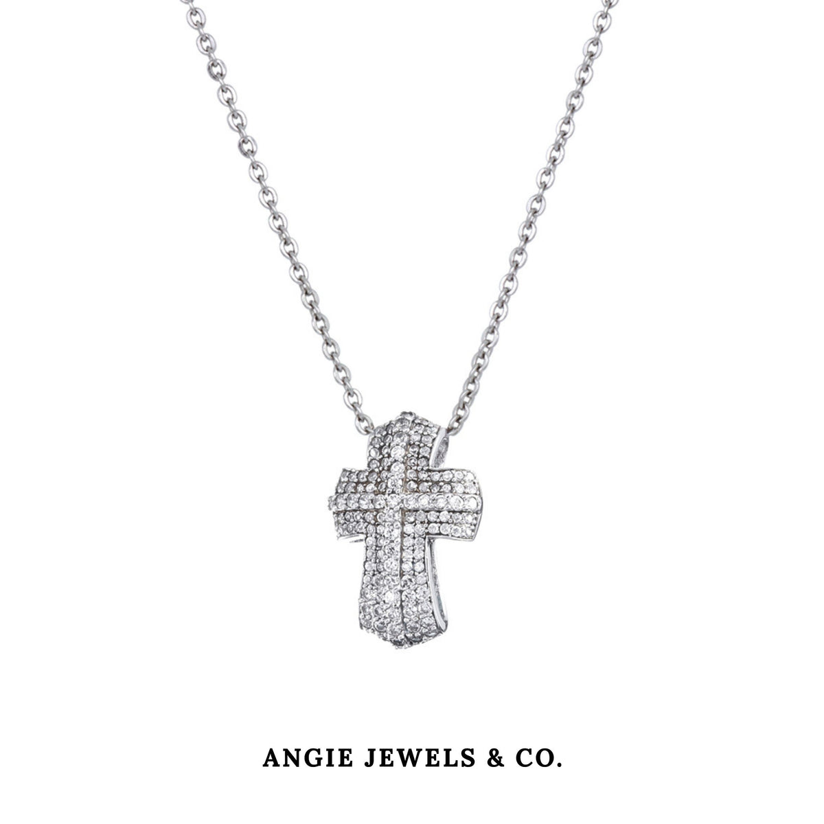 Diamonique Cross Pendant Necklace