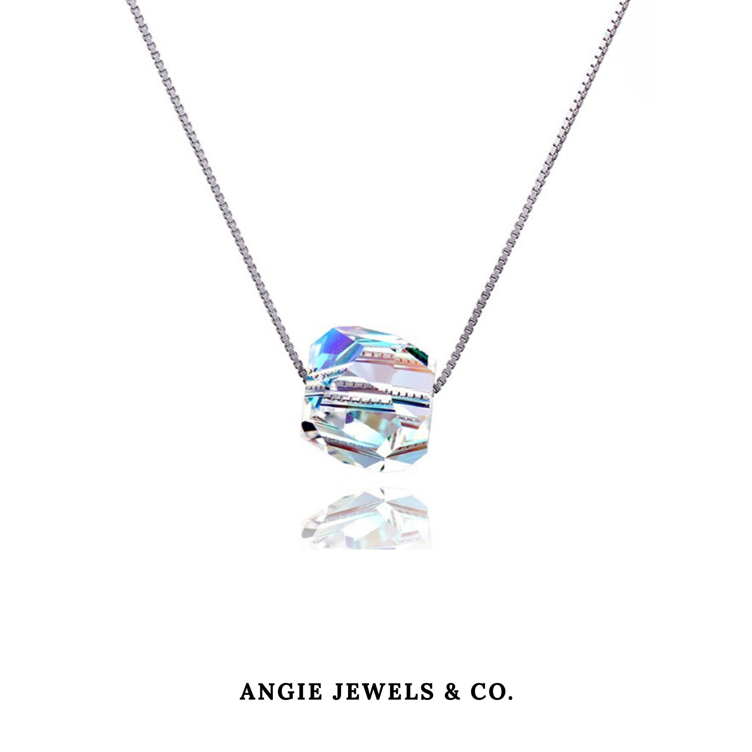 Disco Ball Pendant Necklace Glam Swarovski Element