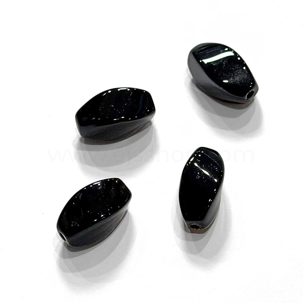 Drum Swirly Black Onyx 8mmx16mm