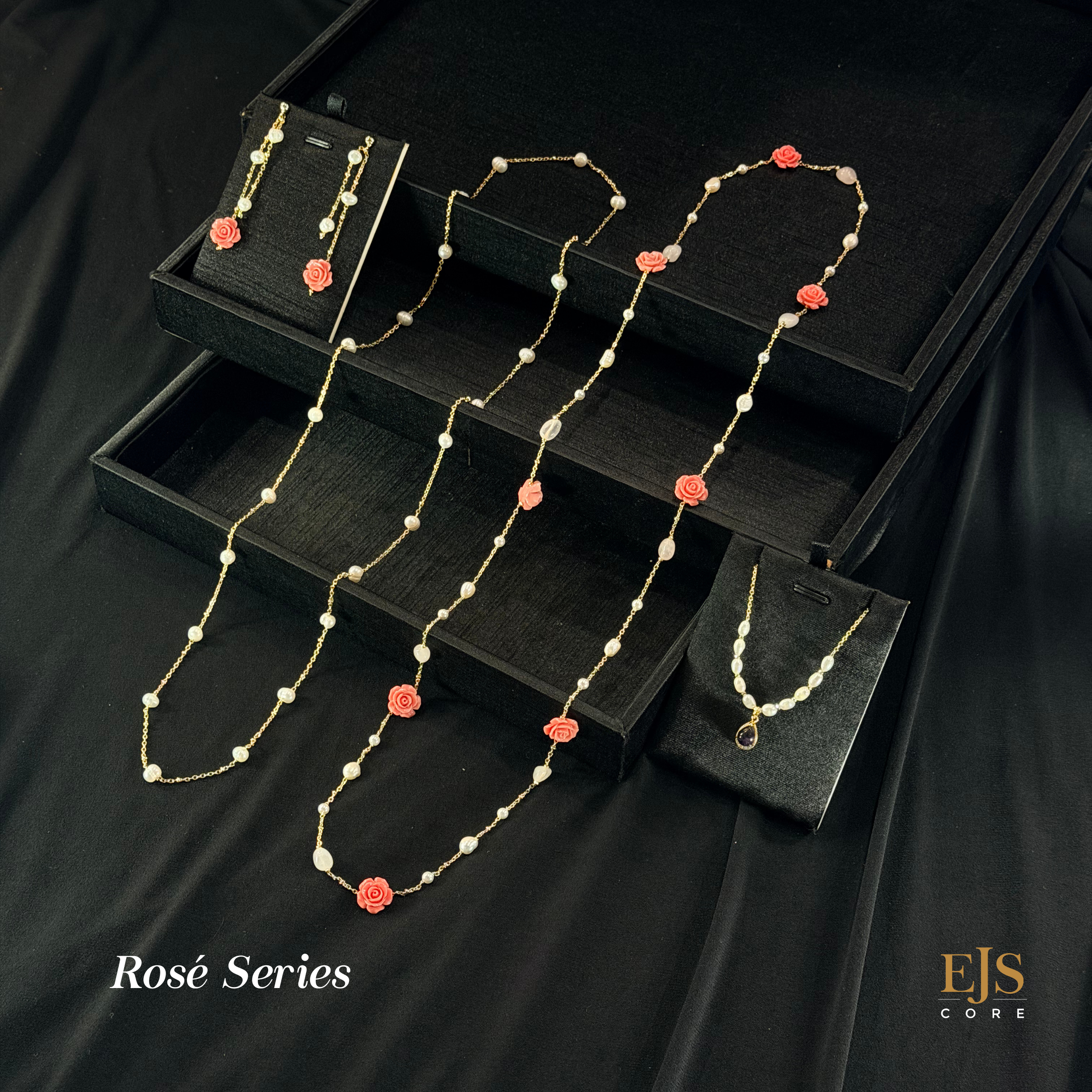 pearl jewellery making class, rose pearl necklace workshop, jewellery making class Malaysia. minimalist jewellery