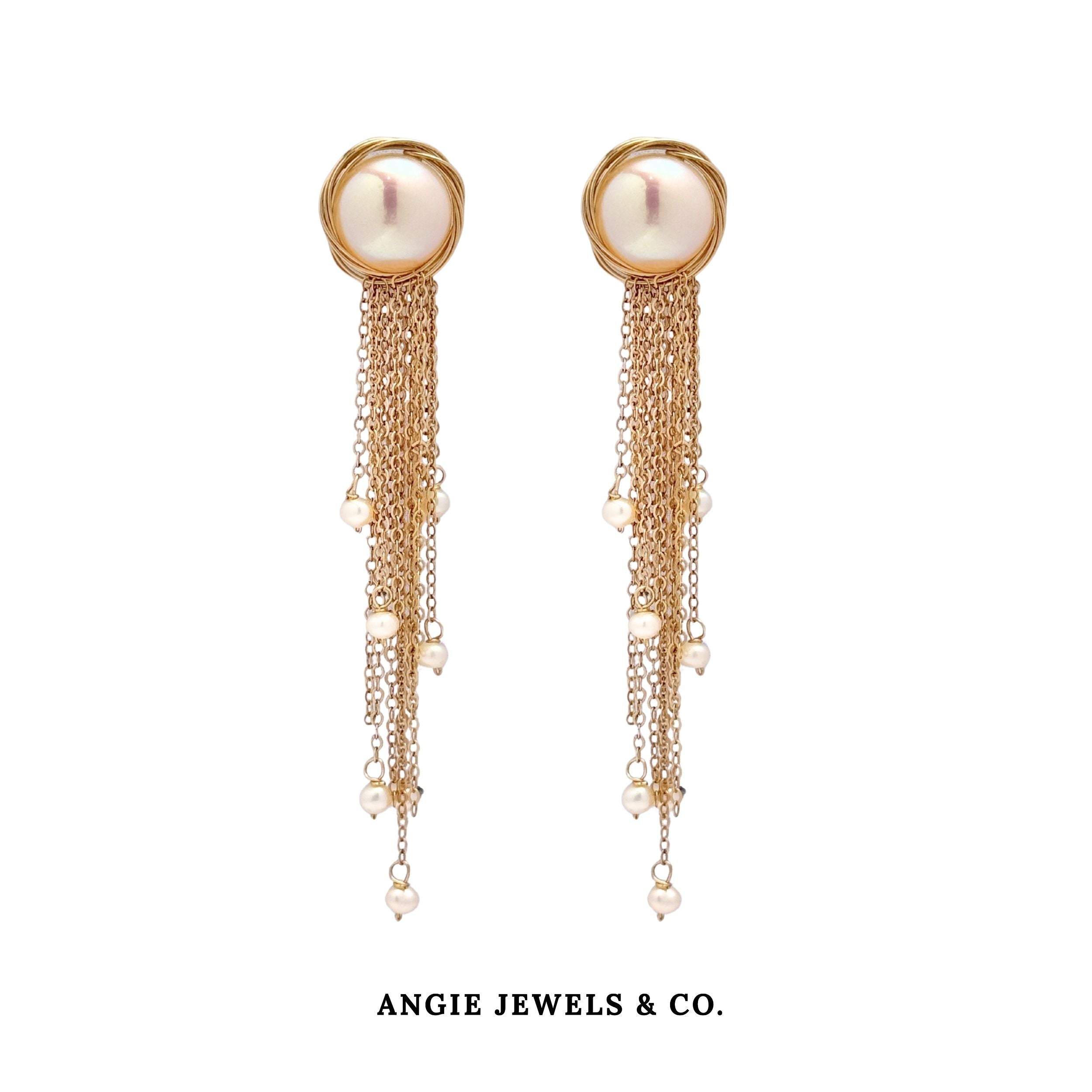 Eye OF The Storm Chain Dangle Earrings