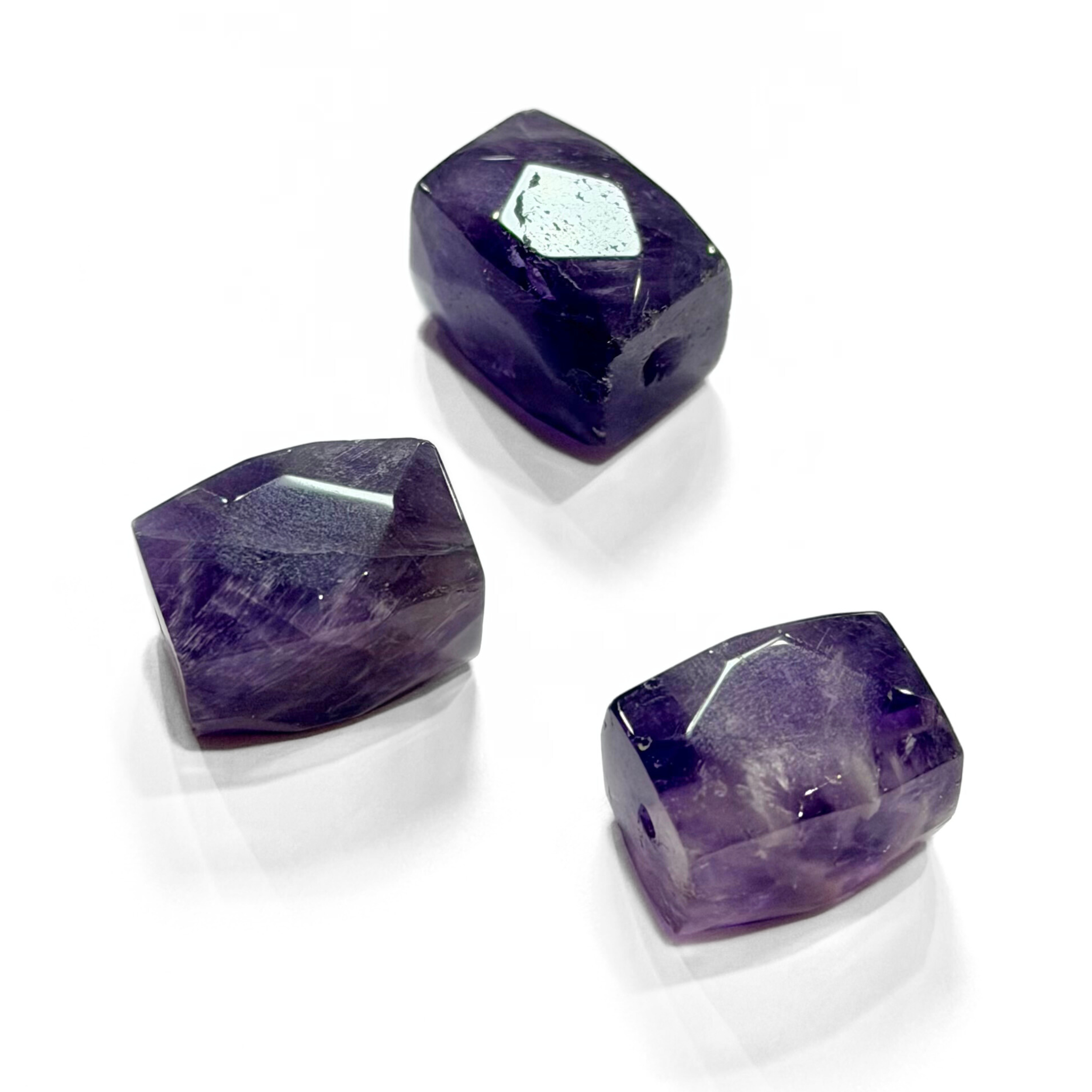 Faceted Drum Amethyst 12x16mm