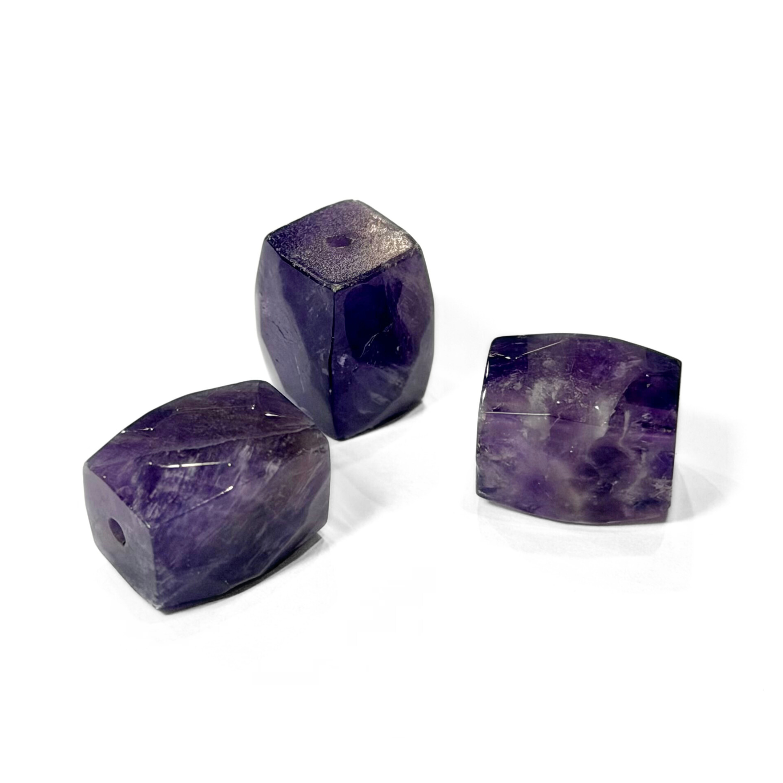 Faceted Drum Amethyst 12x16mm