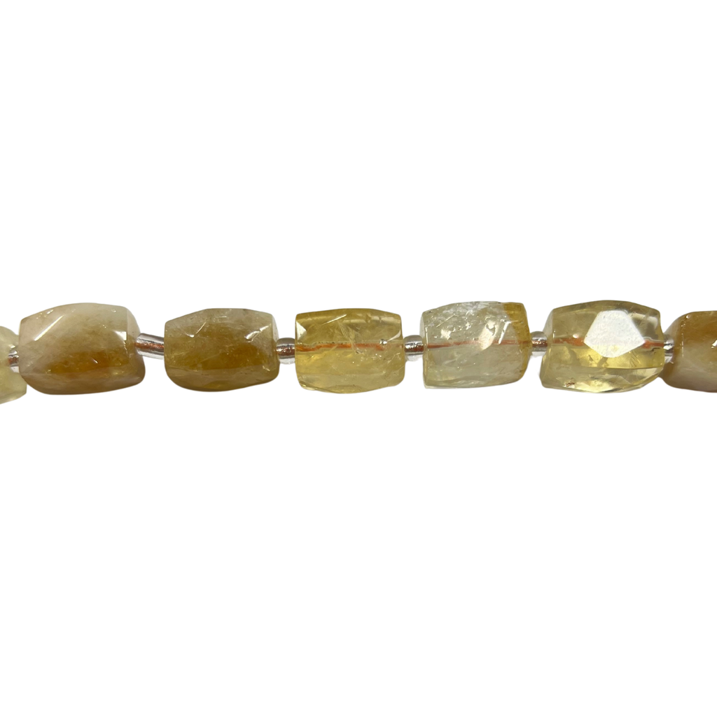 Faceted Drum Citrine 12x16mm