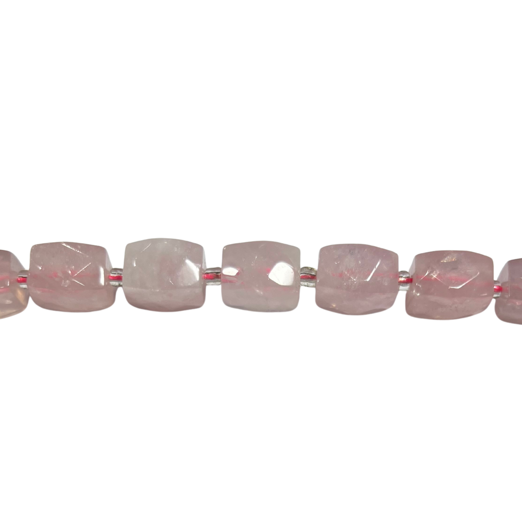 Faceted Drum Rose Quartz 12x16mm