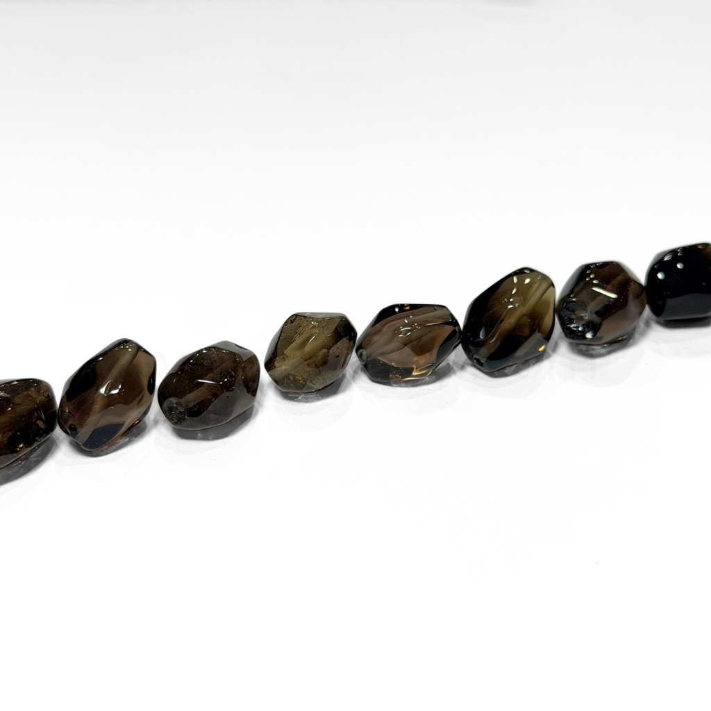 Faceted Drum Smoky Quartz 10mmx13mm