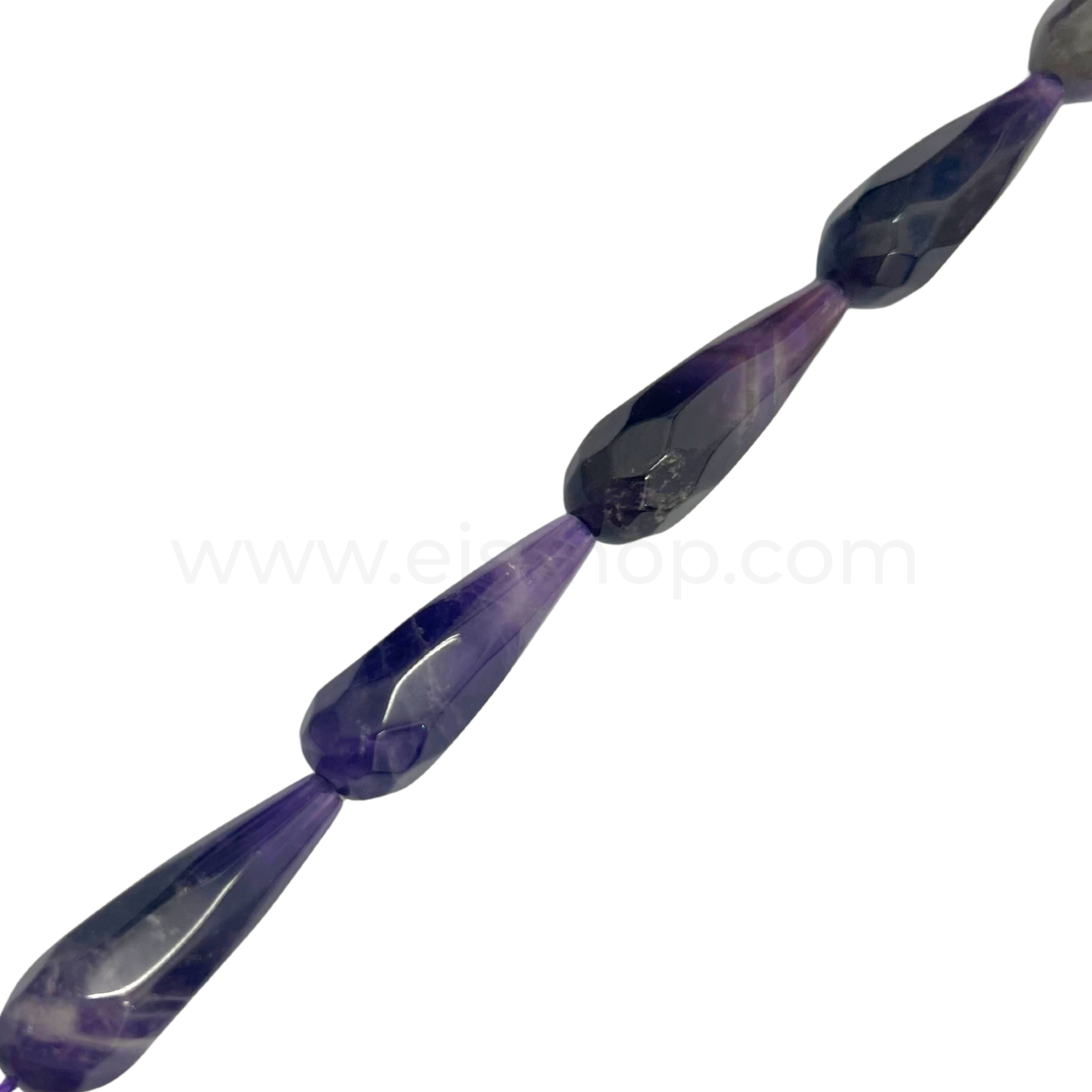 Faceted Teardrop Amethyst 30mmx10mm