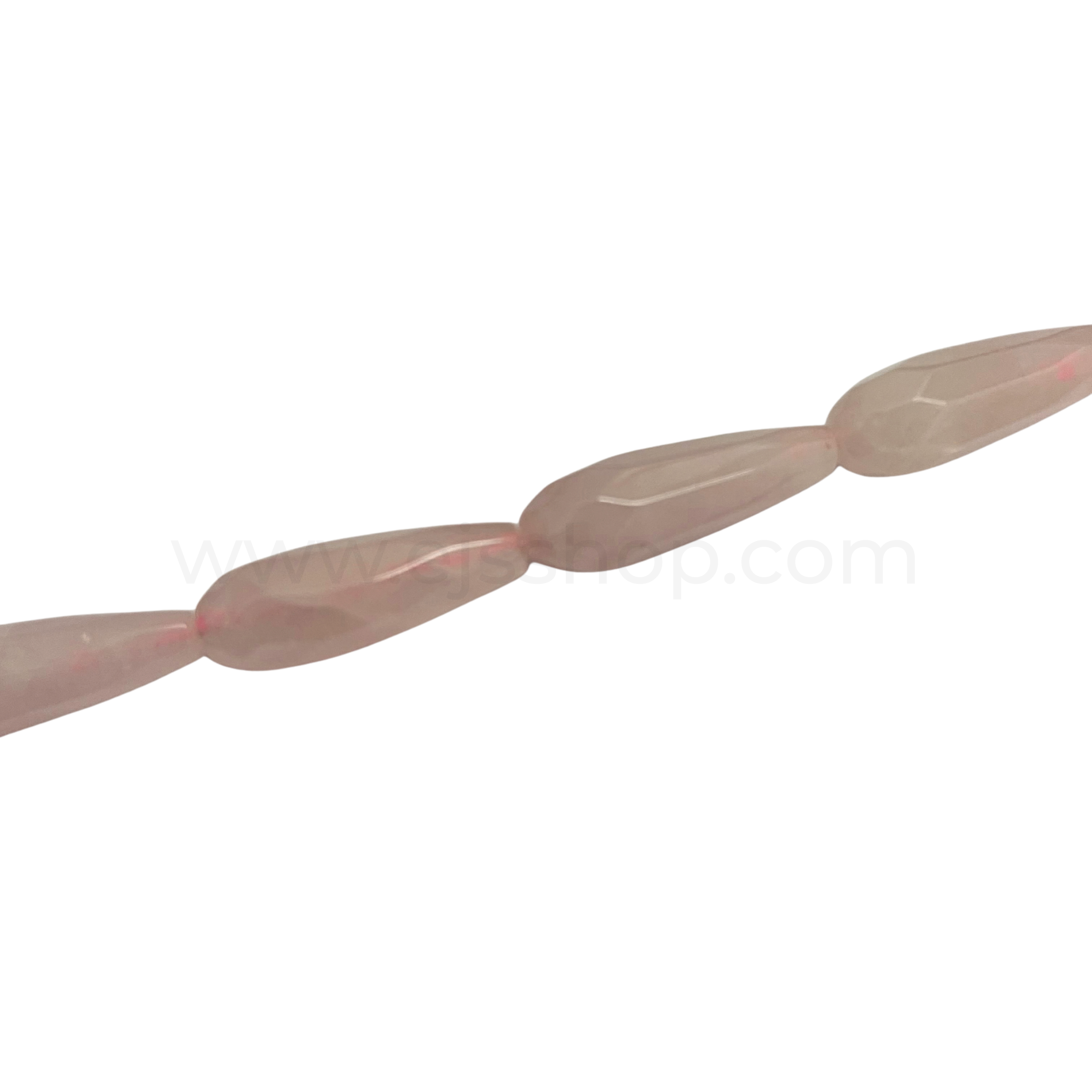 Faceted Teardrop Rose Quartz 30mmx10mm