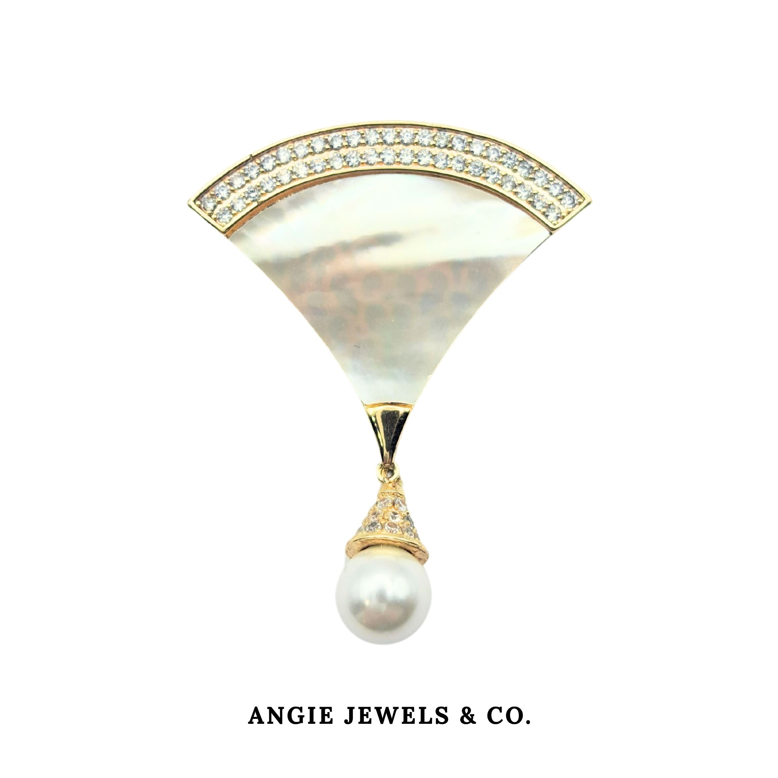 Fan Shell Pearl Brooch