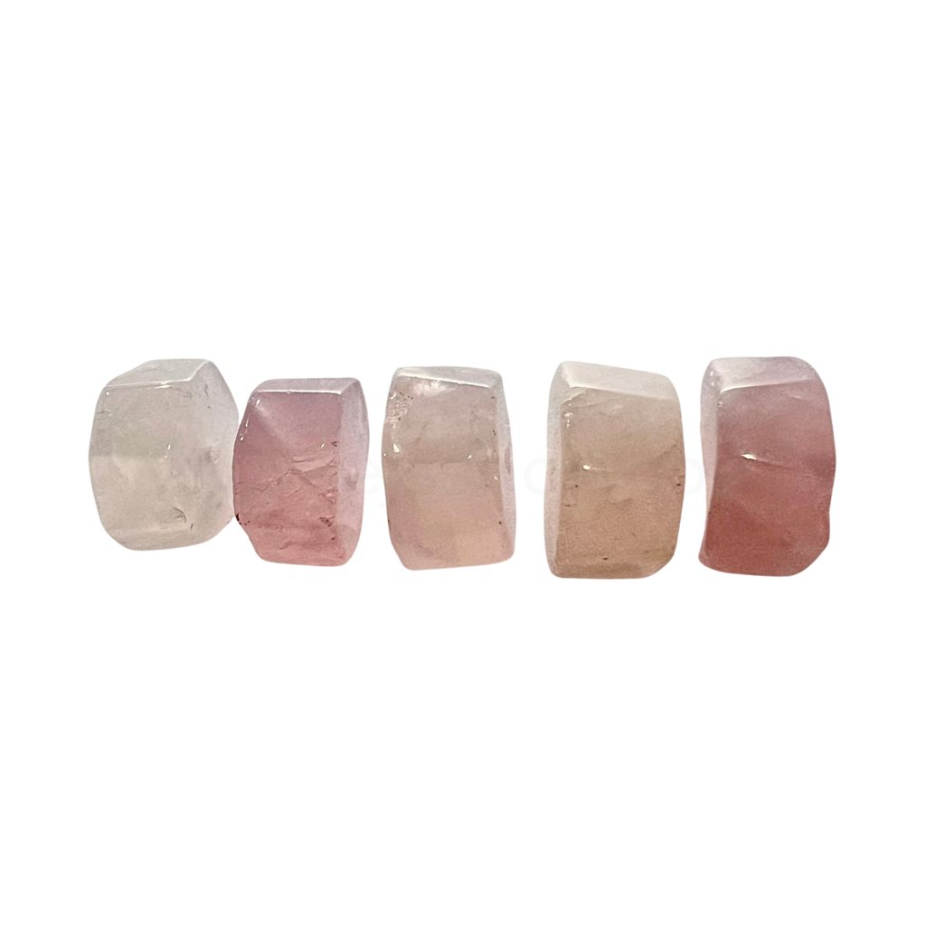 Bamboo Rondel Rose Quartz 7mmx13mm