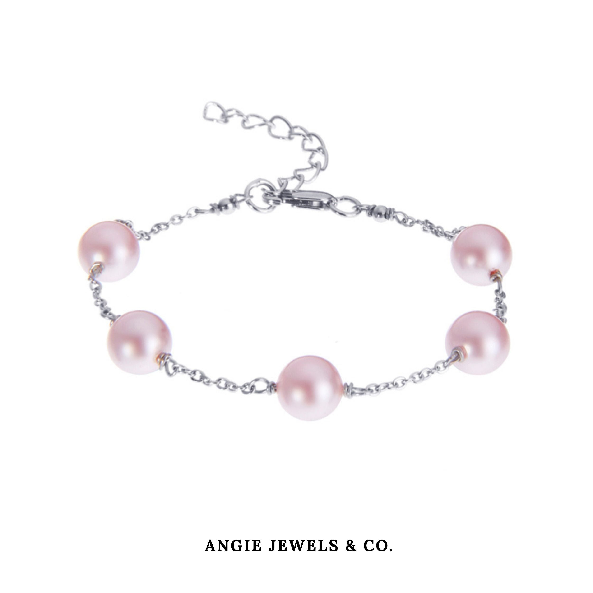 Fiji Pinky Swarovski Crystal Pearl Bracelet
