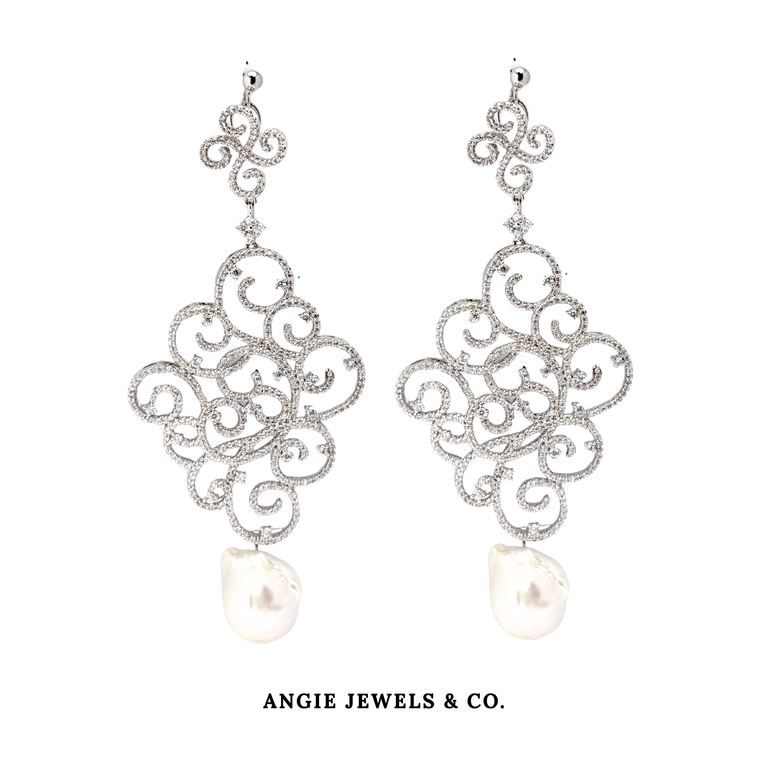 Filigree Pearl Drop Earrings