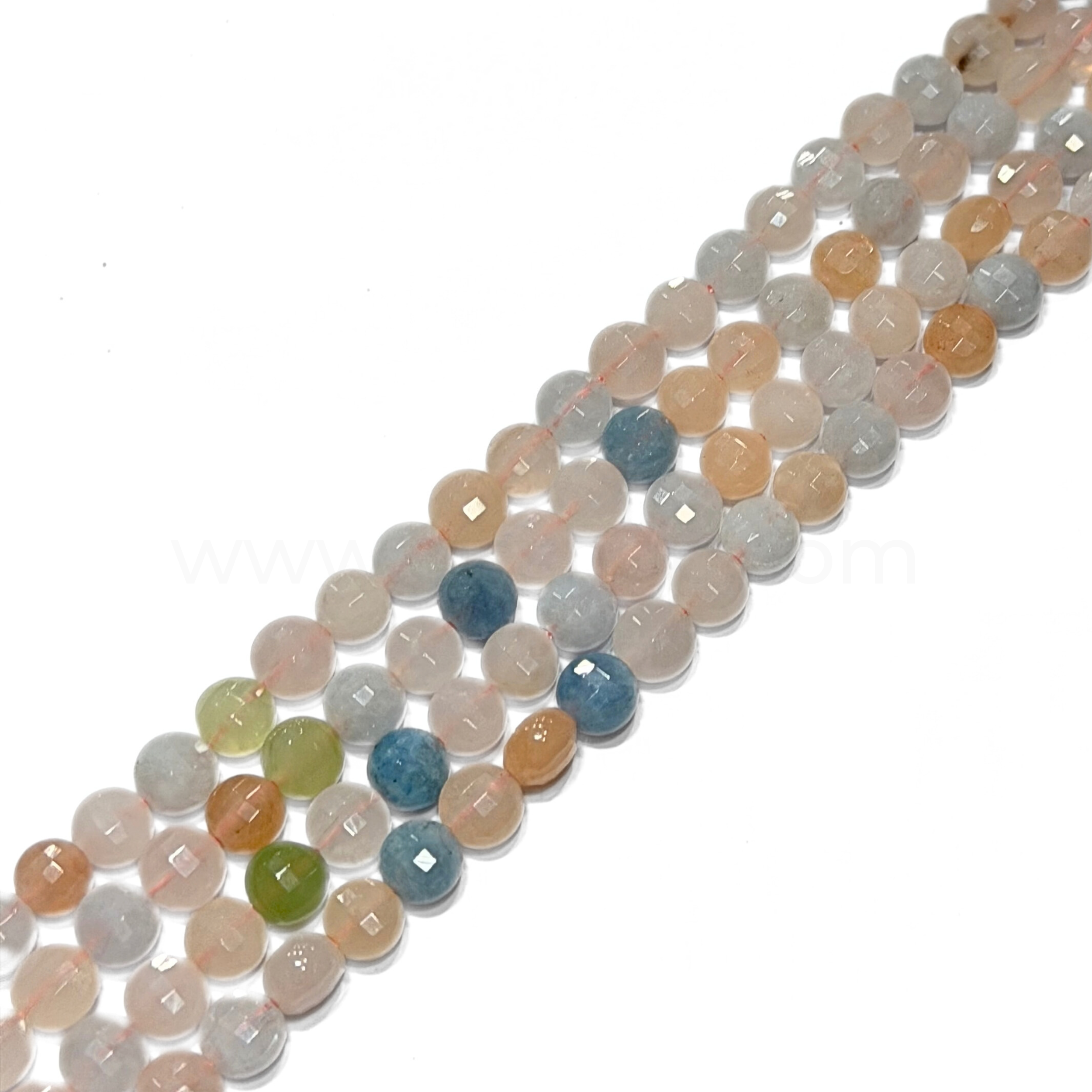 Flat Faceted Button Morganite 6.5mm