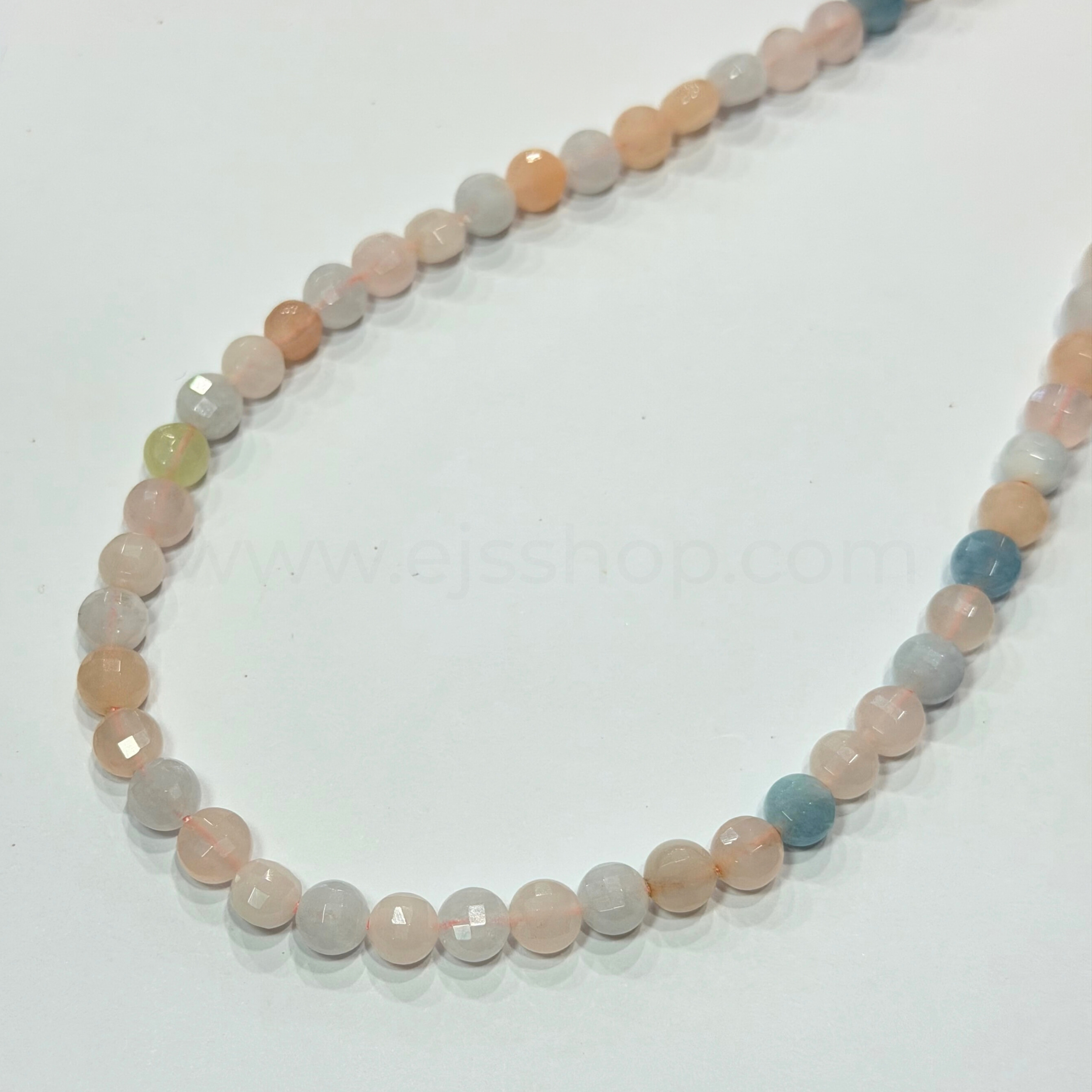 Flat Faceted Button Morganite 6.5mm