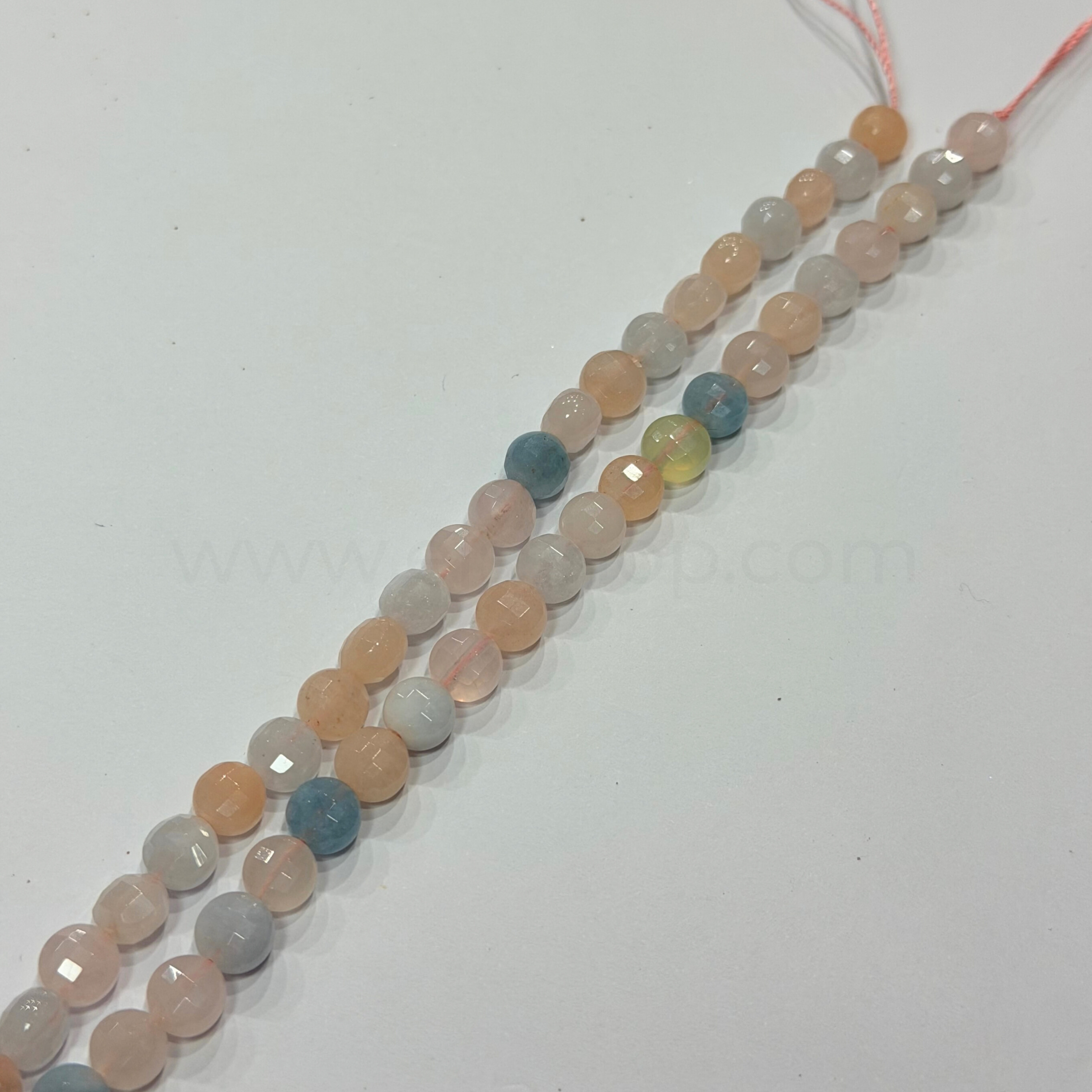 Flat Faceted Button Morganite 6.5mm