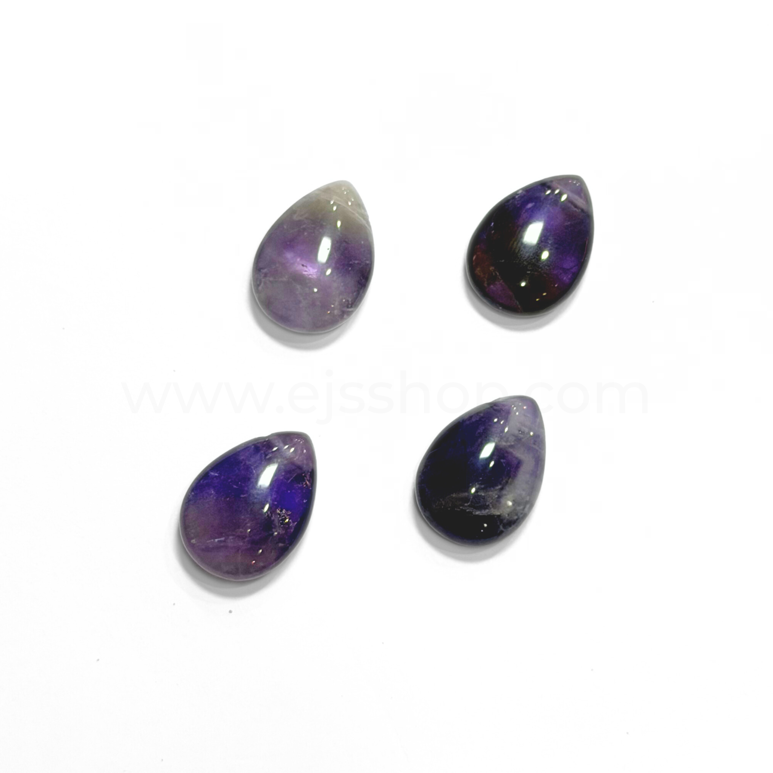 Flat Pear Shape Amethyst 13x18mm Side Drill Hole