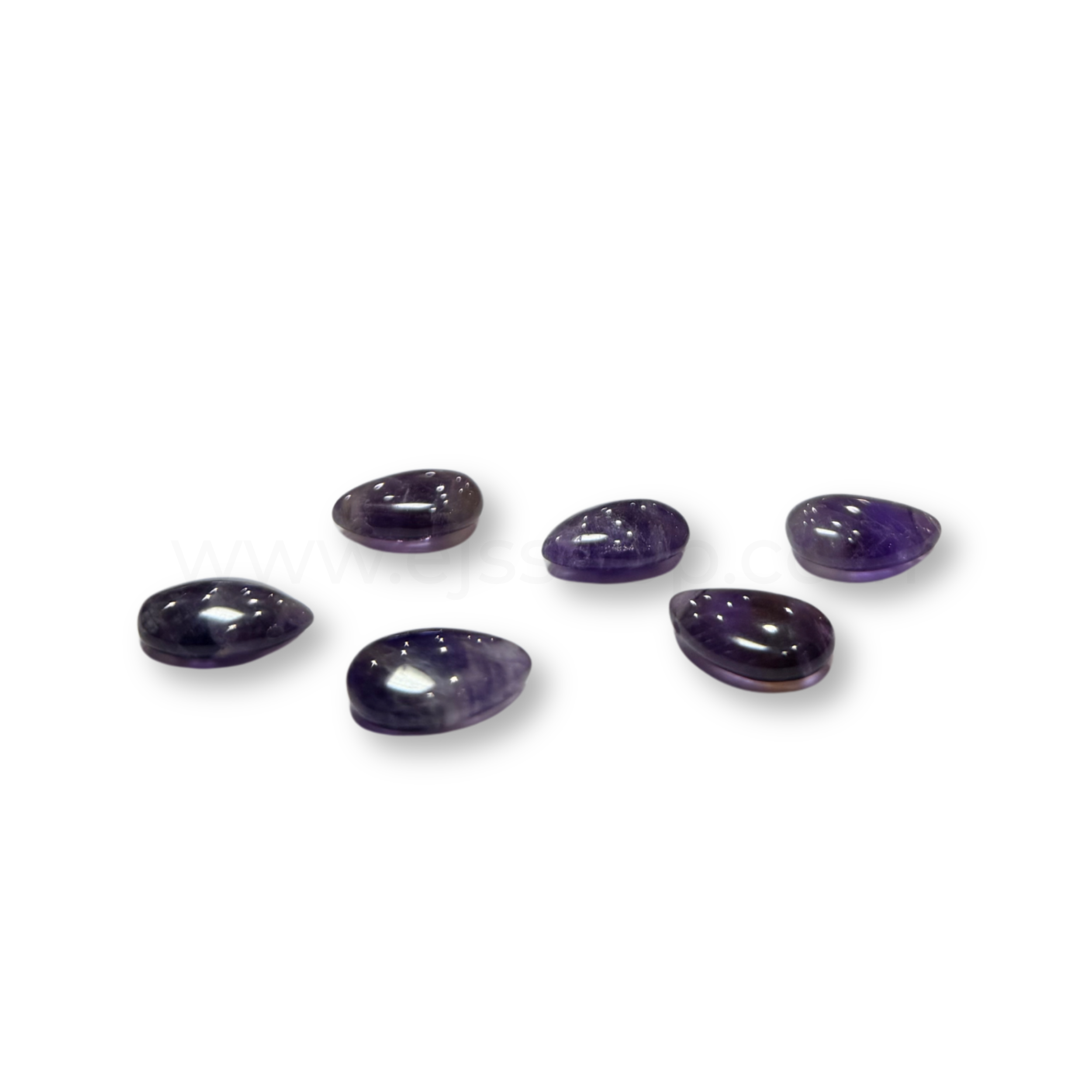 Flat Pear Shape Amethyst 13x18mm Side Drill Hole