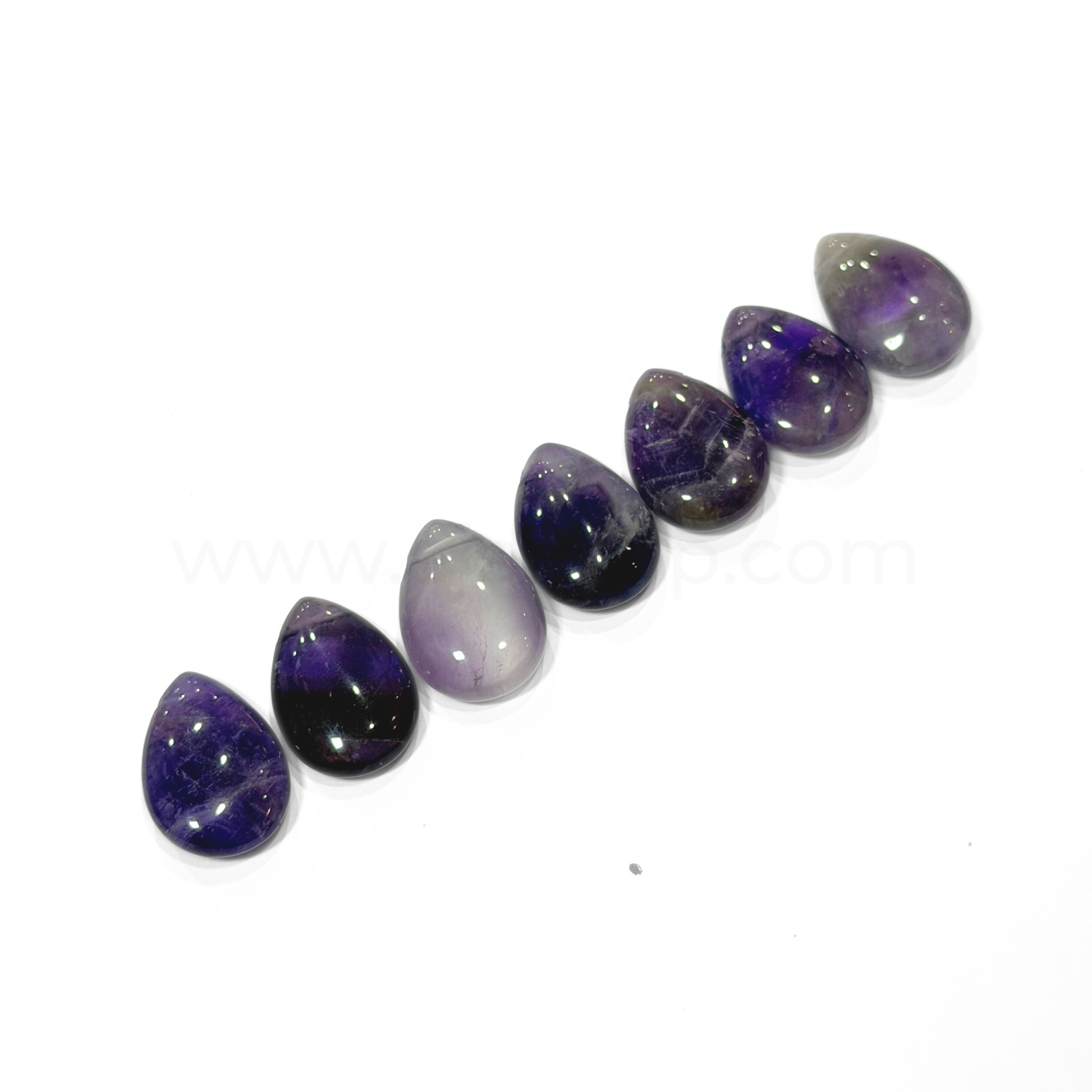 Flat Pear Shape Amethyst 13x18mm Side Drill Hole