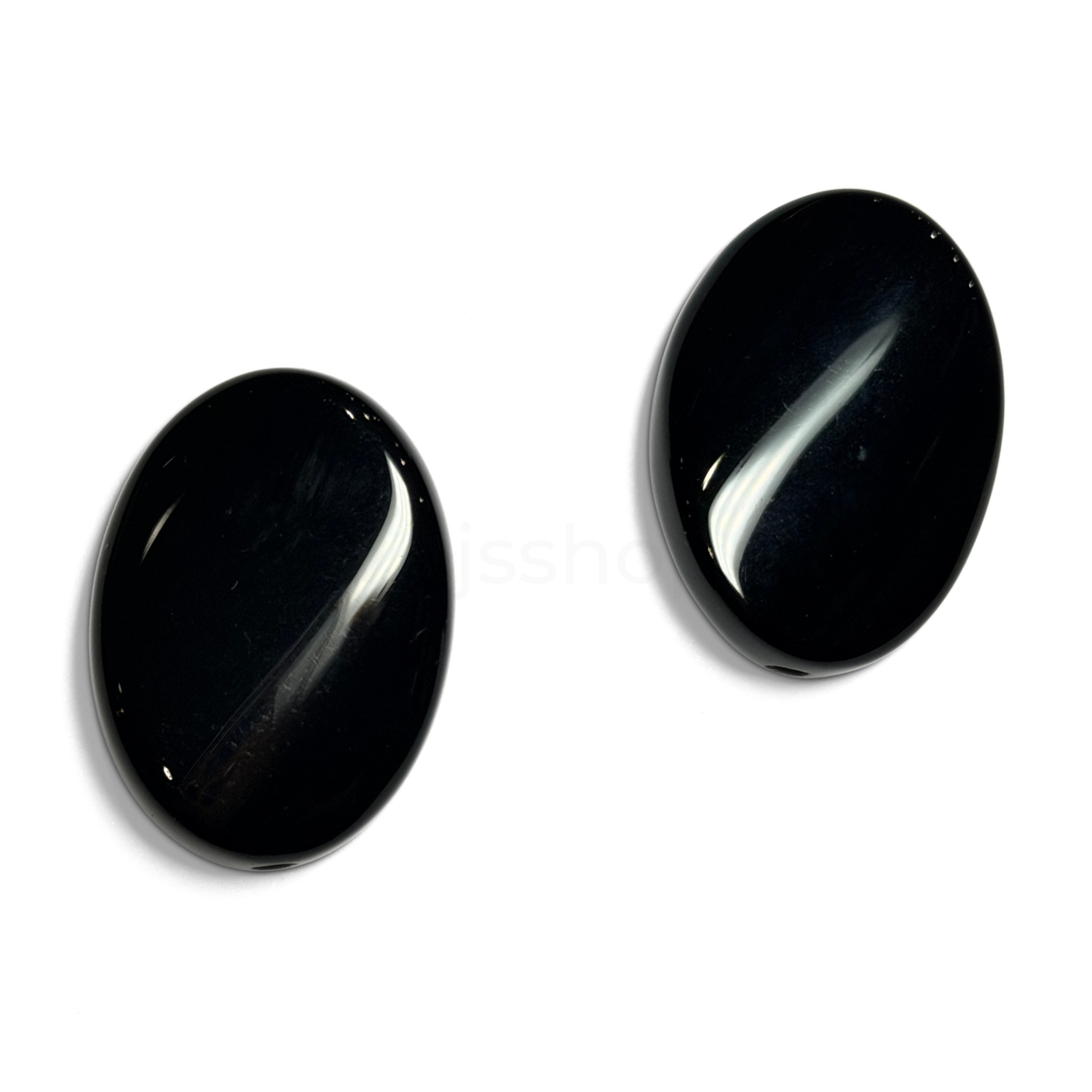 Flat Swirly Oval Black 22mmx30mm