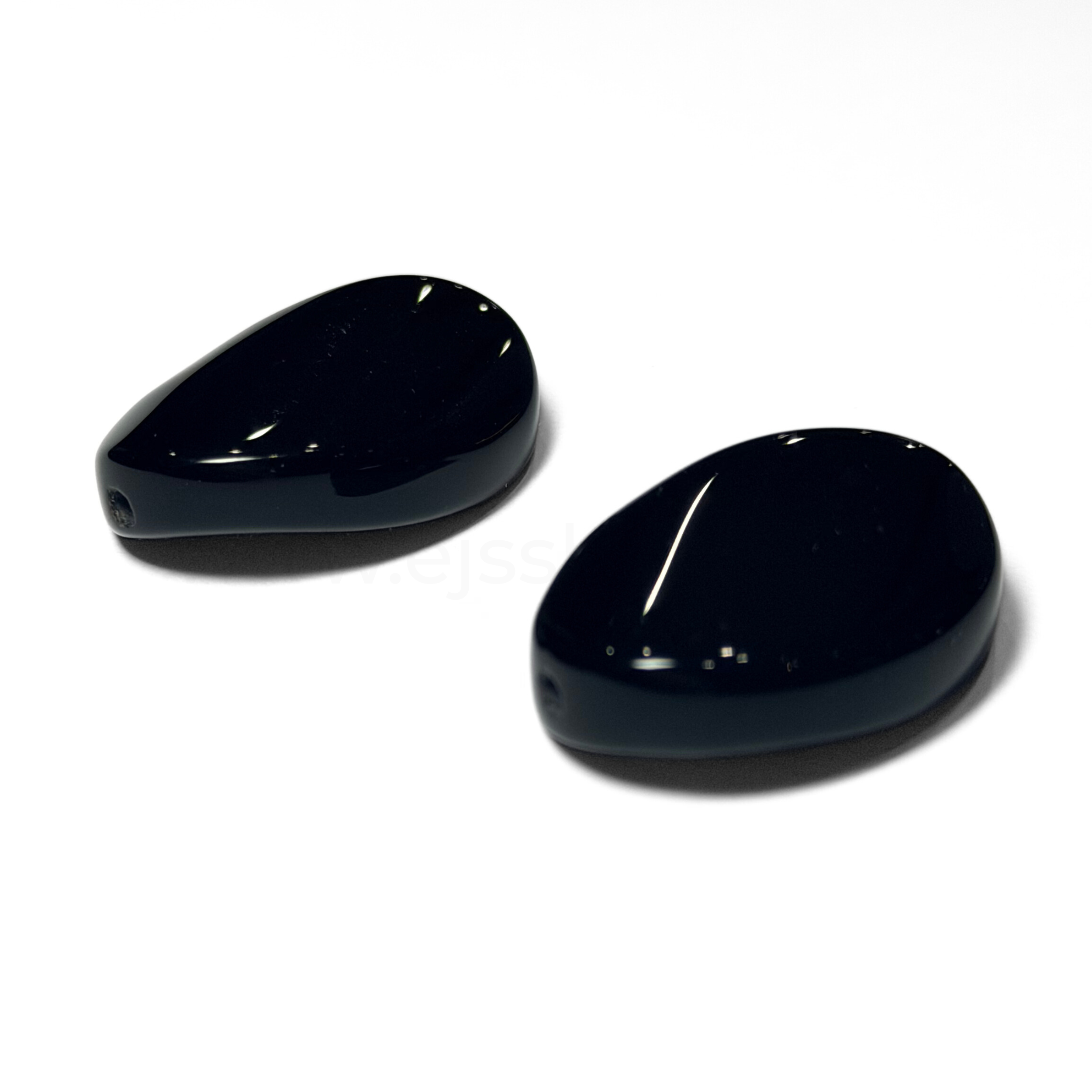 Flat Swirly Oval Black 22mmx30mm