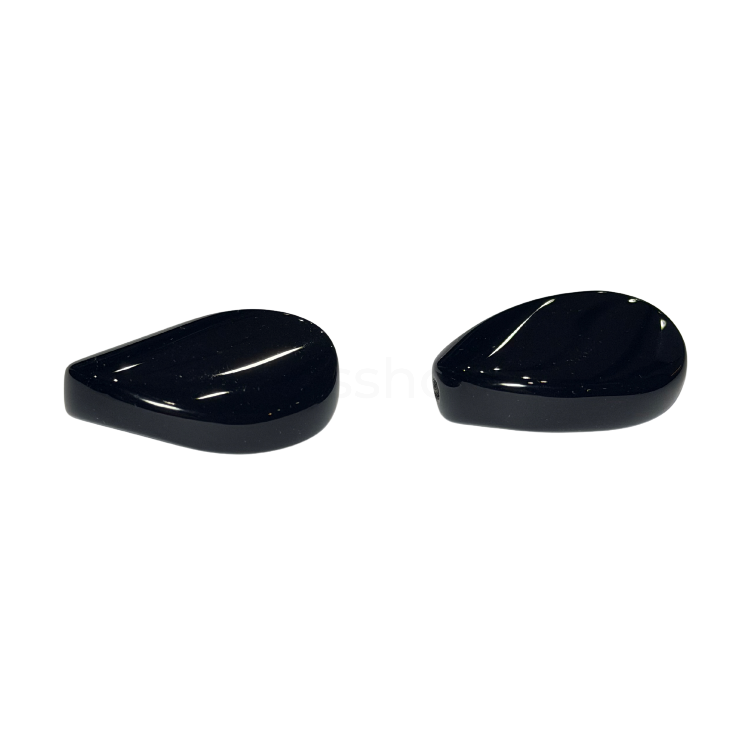 Flat Swirly Oval Black 22mmx30mm