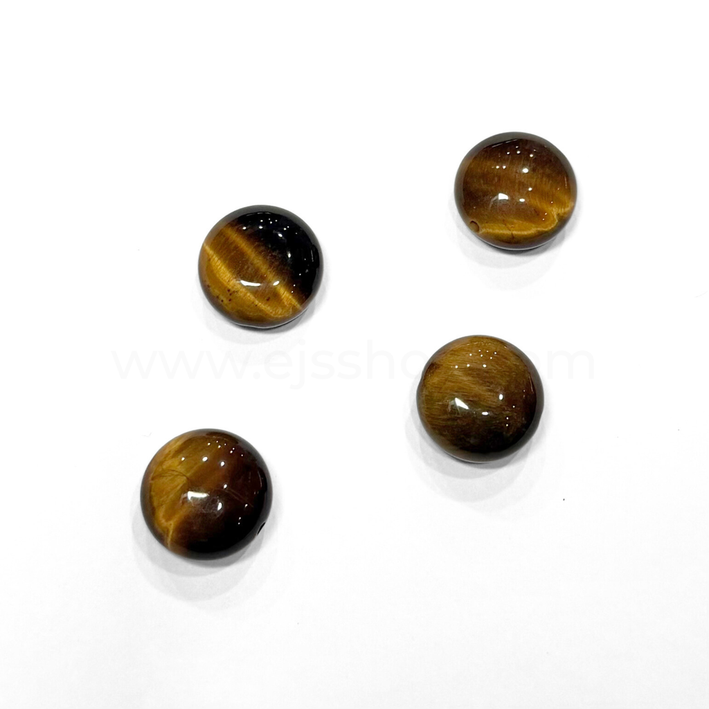 Flat Round-Tiger Eyes-14mm