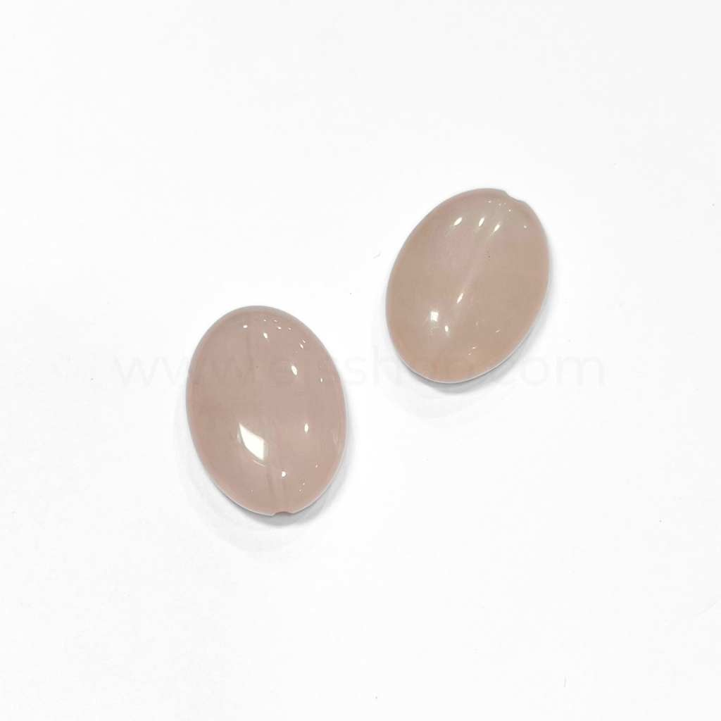 Flat Oval Rose Quartz 13mmx18mm