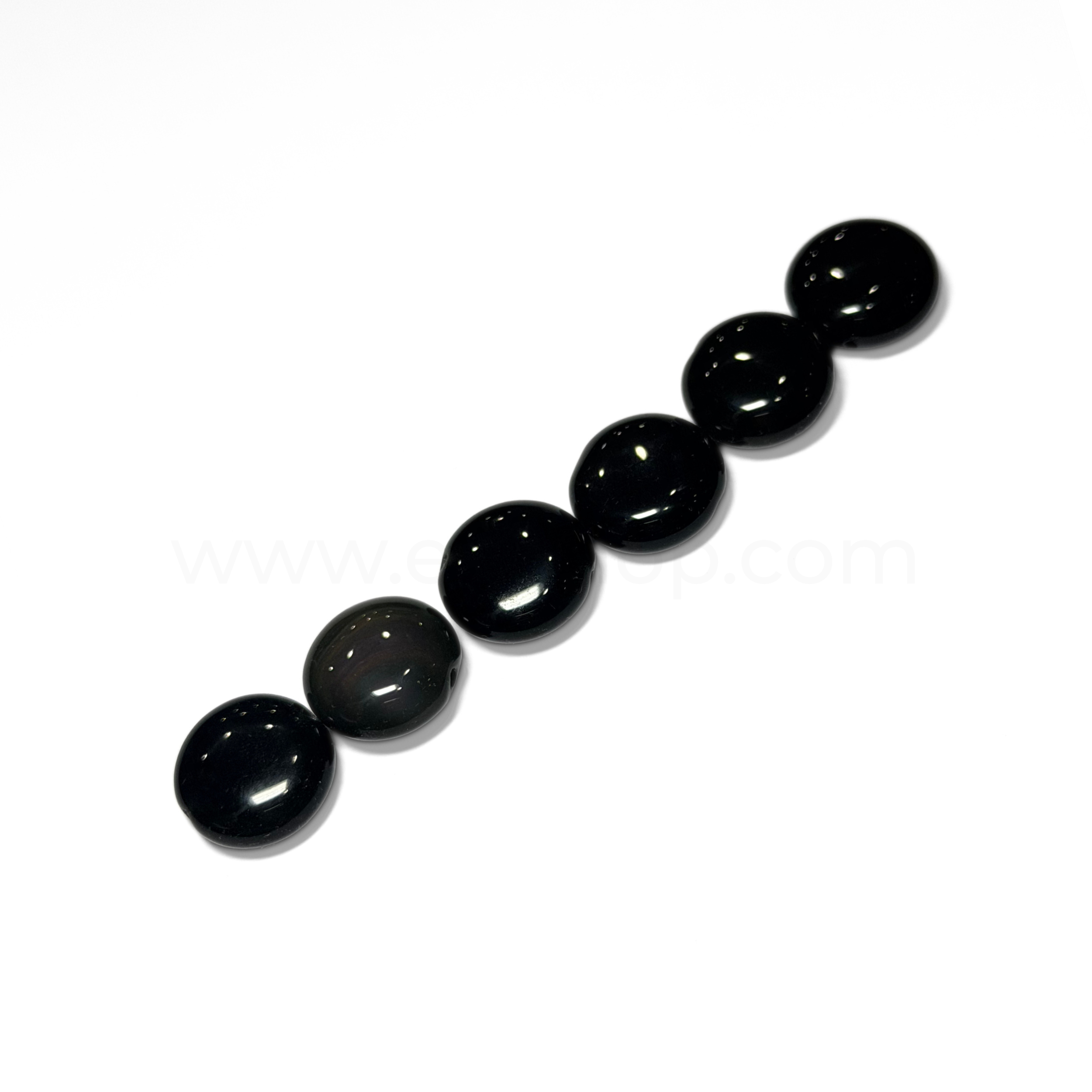 Flat Round-Rainbow Obsidian-14mm