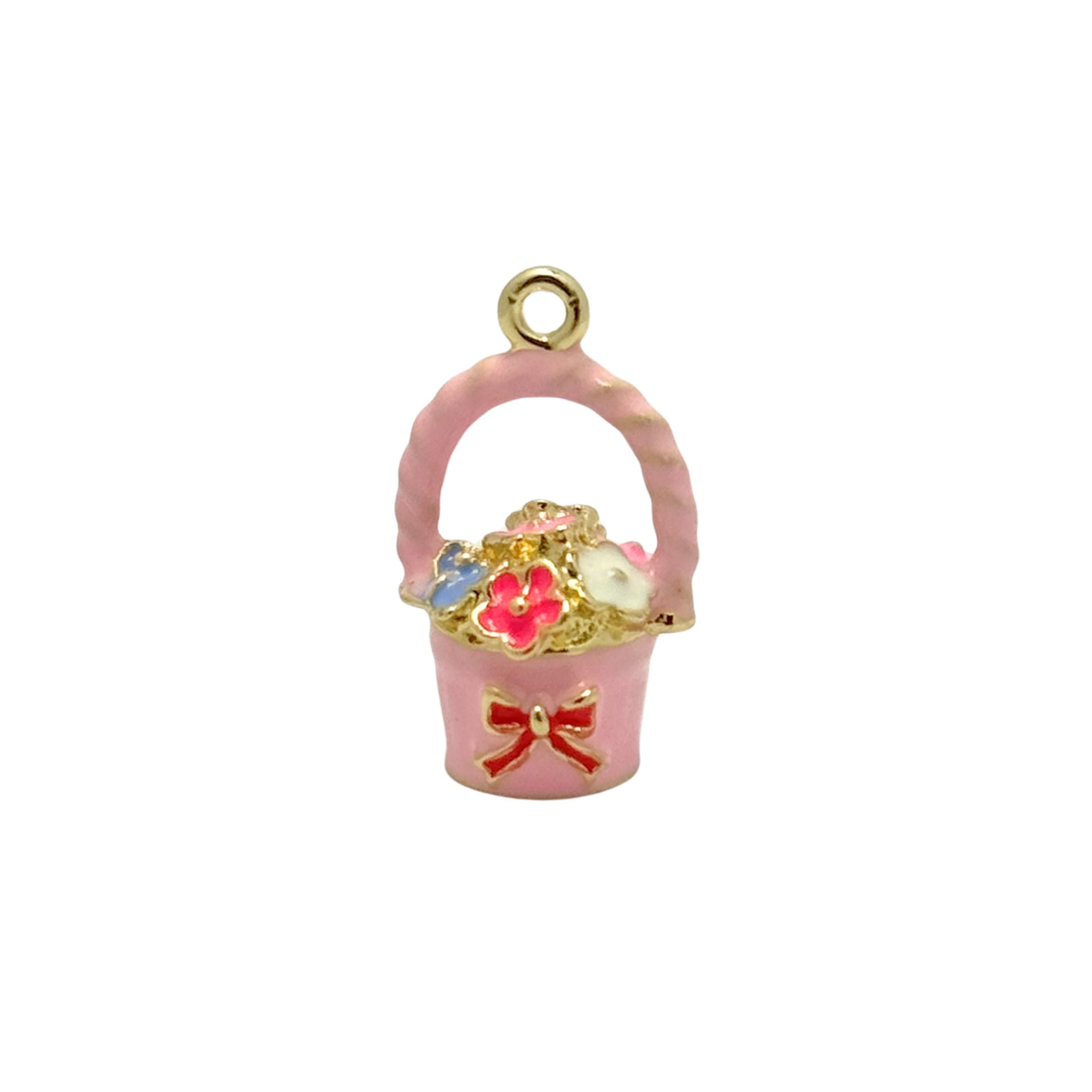 Flower Busket Charm Pink